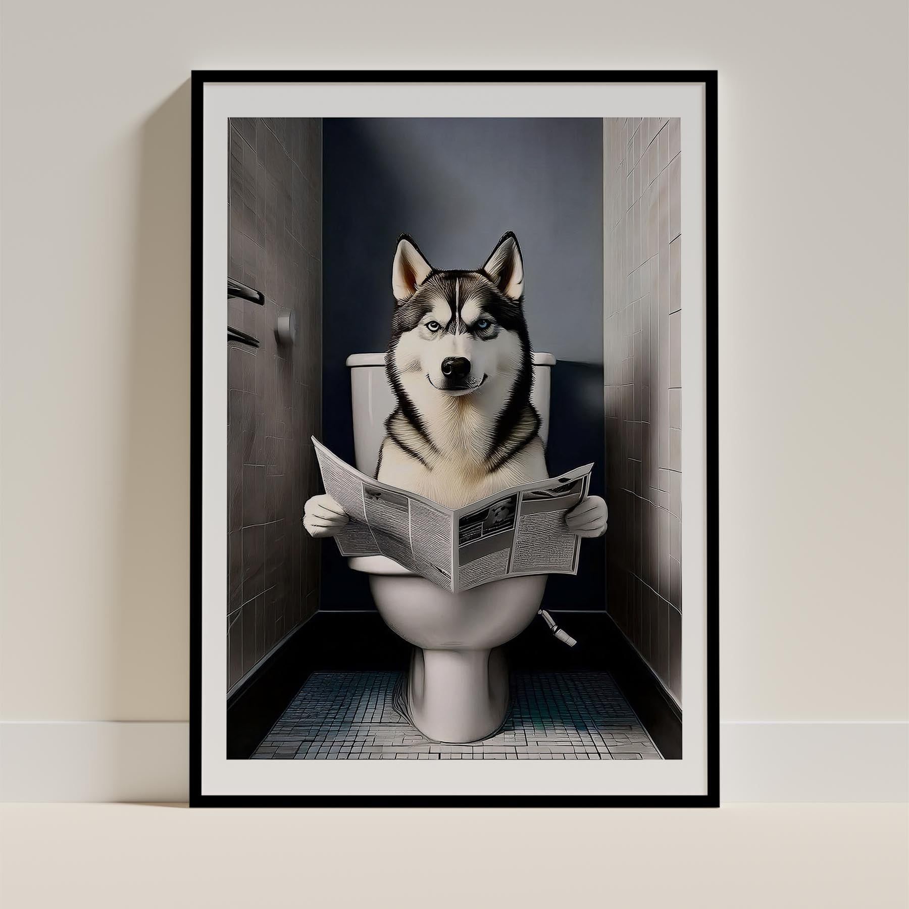 Siberian Husky Toilet Humour Dog Series image 0
