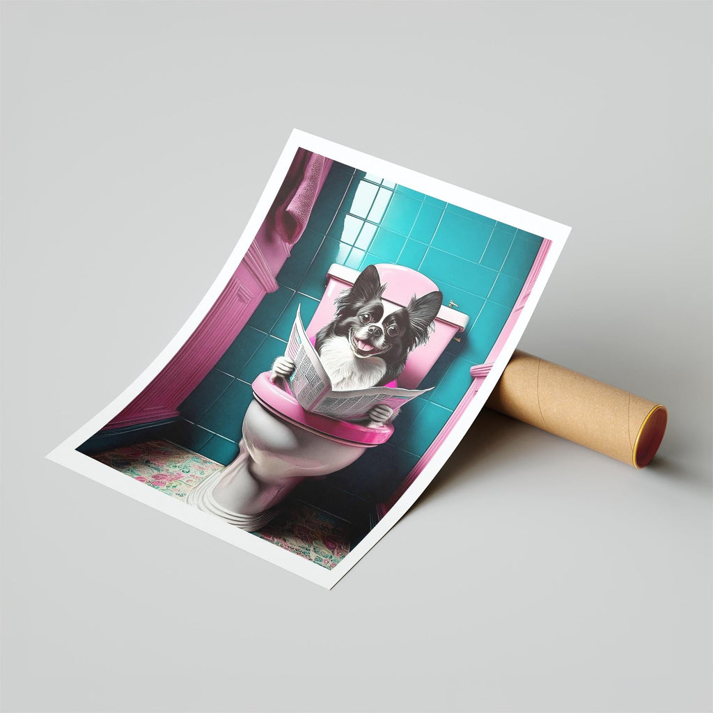 Japanese Chin Toilet Dogs PInk and Turquise image 6