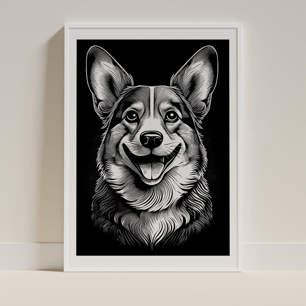 Corgi Line Dog Series in Black and White image 9