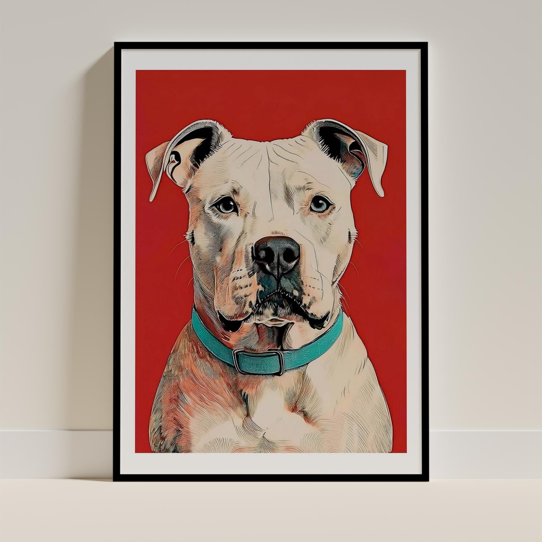 Pit Bull Dog Art Print Unframed | 7 Unique Designs | Wall Art Gift for Dog Lovers | Dogsy & Co