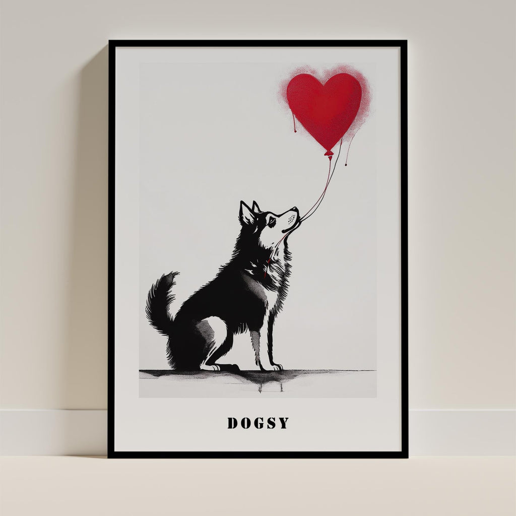 Alaskan Malamute DOGSY Series inspired by the Art of Banksy with text Dogsy image 11