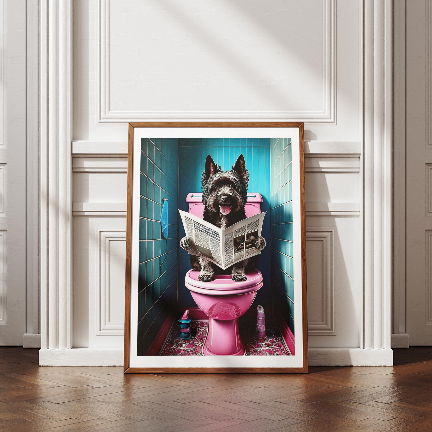 Smithfield Sheepdog Toilet Dogs PInk and Turquise image 4