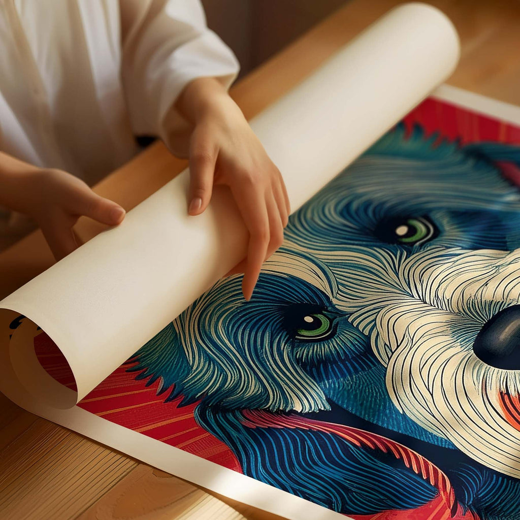 Old English Sheepdog Hokusai Japanese Inspired Dog Series with Text image 1