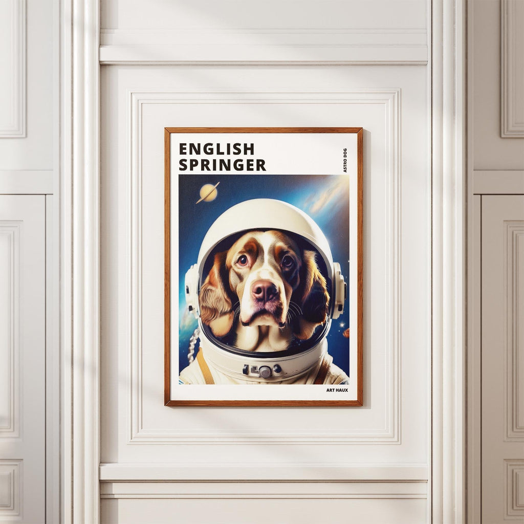 English Springer Spaniel Astronaut Dog Series with Text Astro Dog image 3