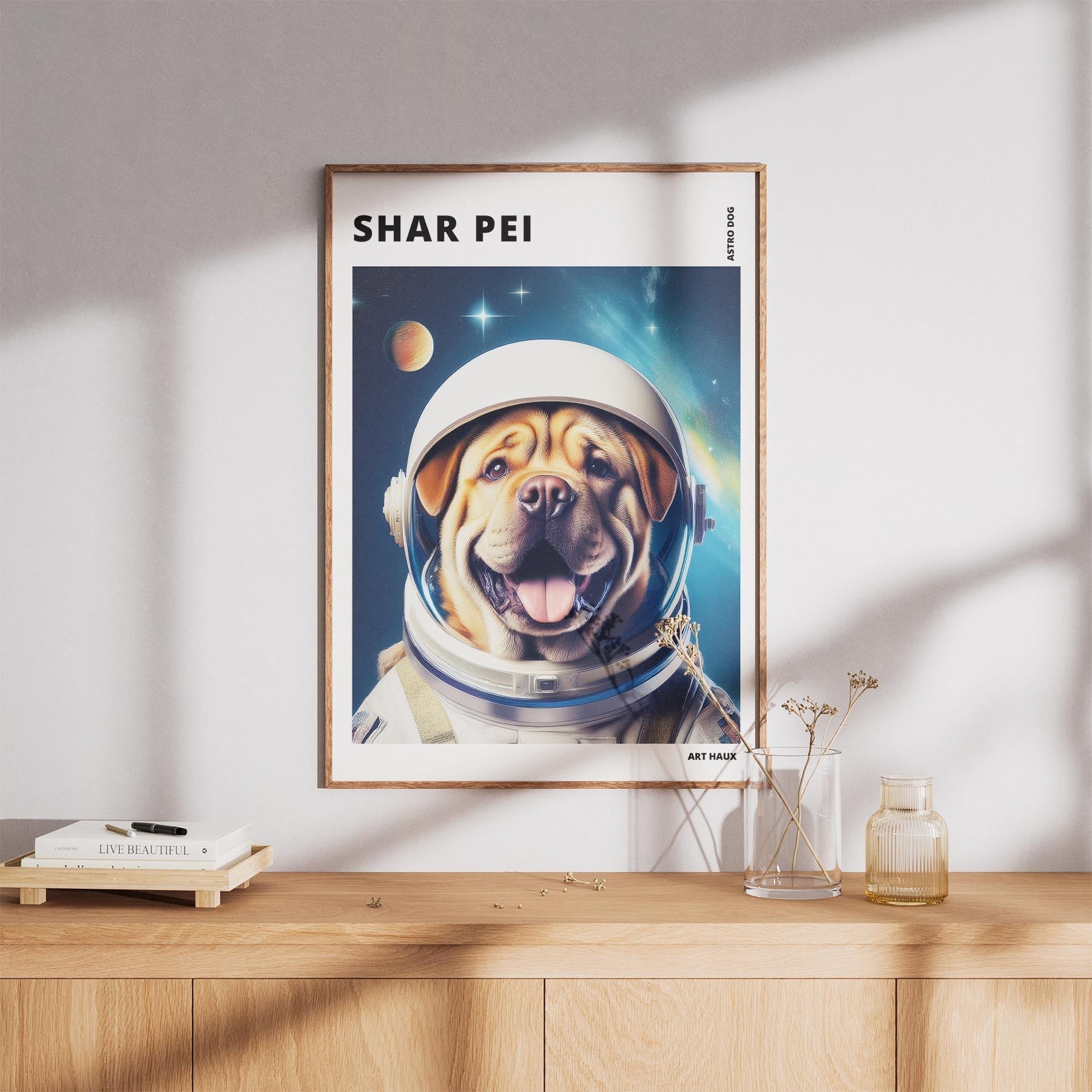 Shar Pei Astronaut Dog Series with Text Astro Dog image 8