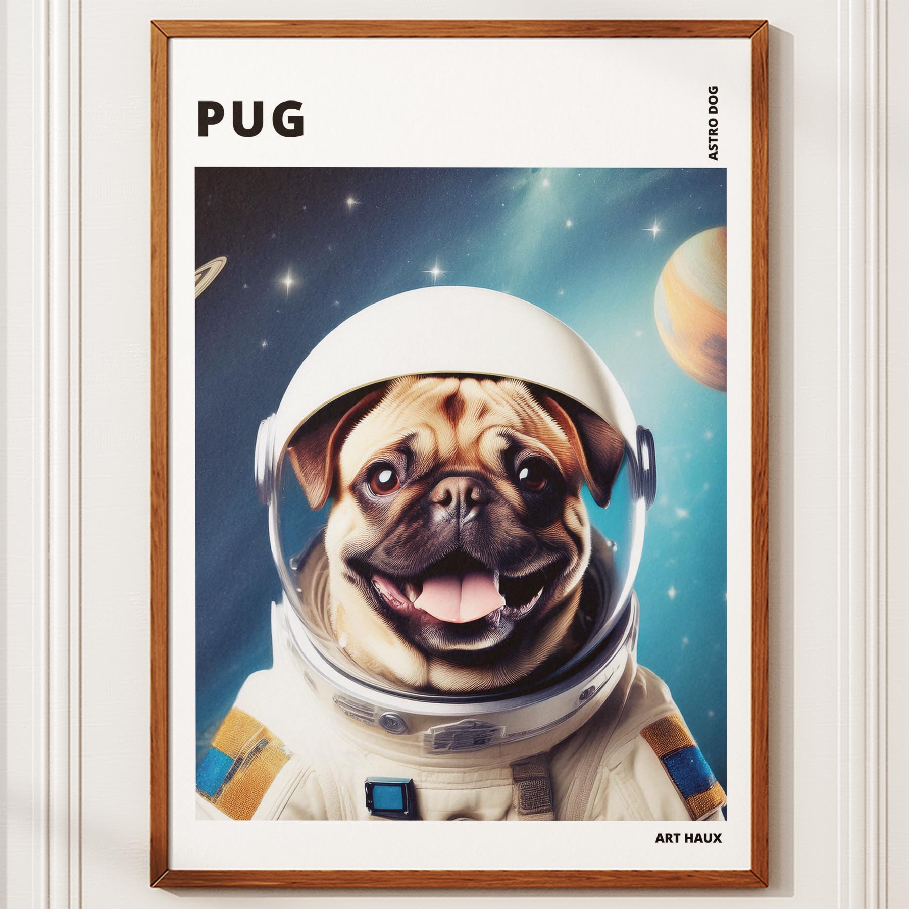 Pug Astronaut Dog Series with Text Astro Dog image 10