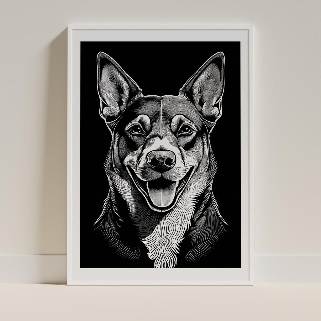 Kelpie Line Dog Series in Black and White image 9