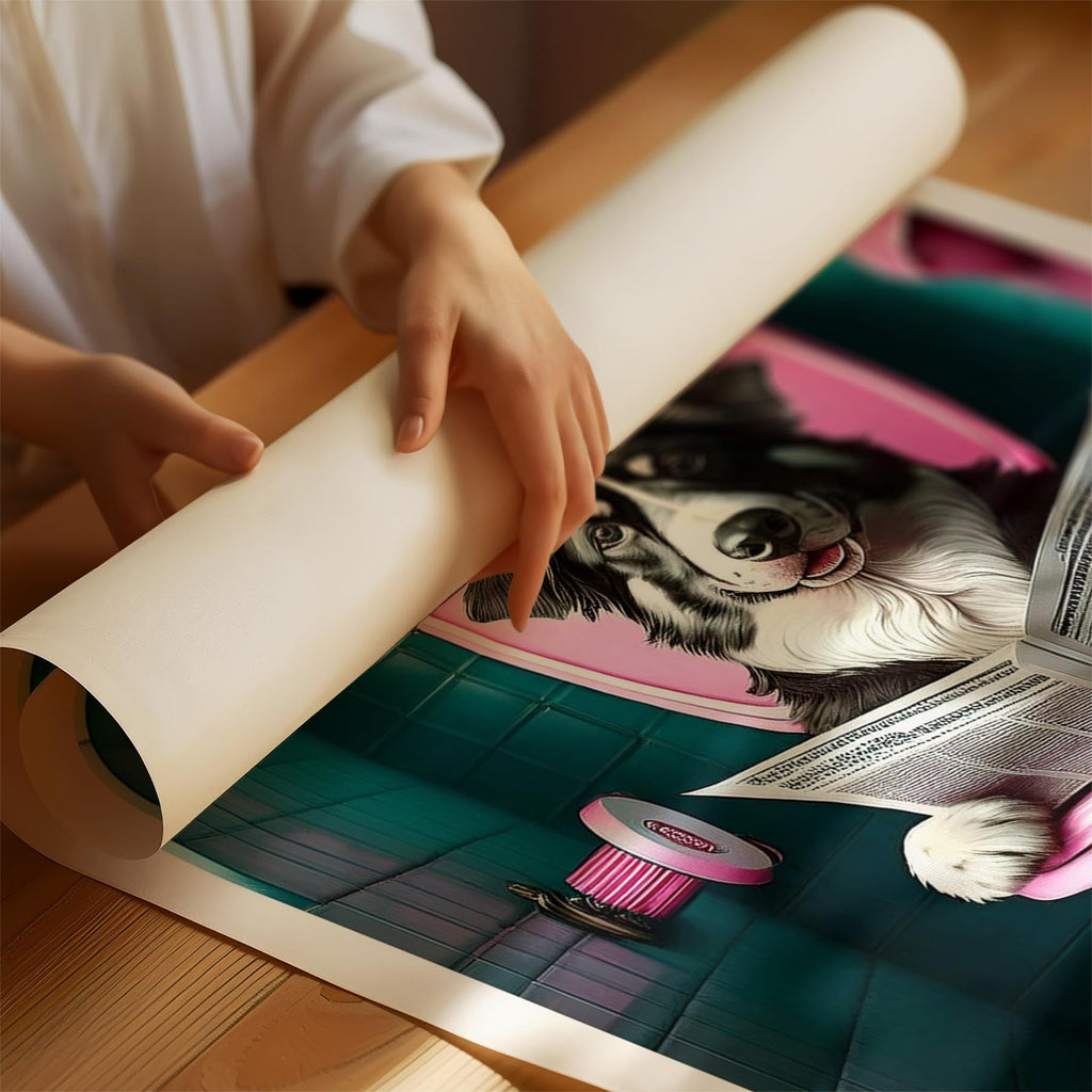 Australian Shepherd Toilet Dogs PInk and Turquise image 1