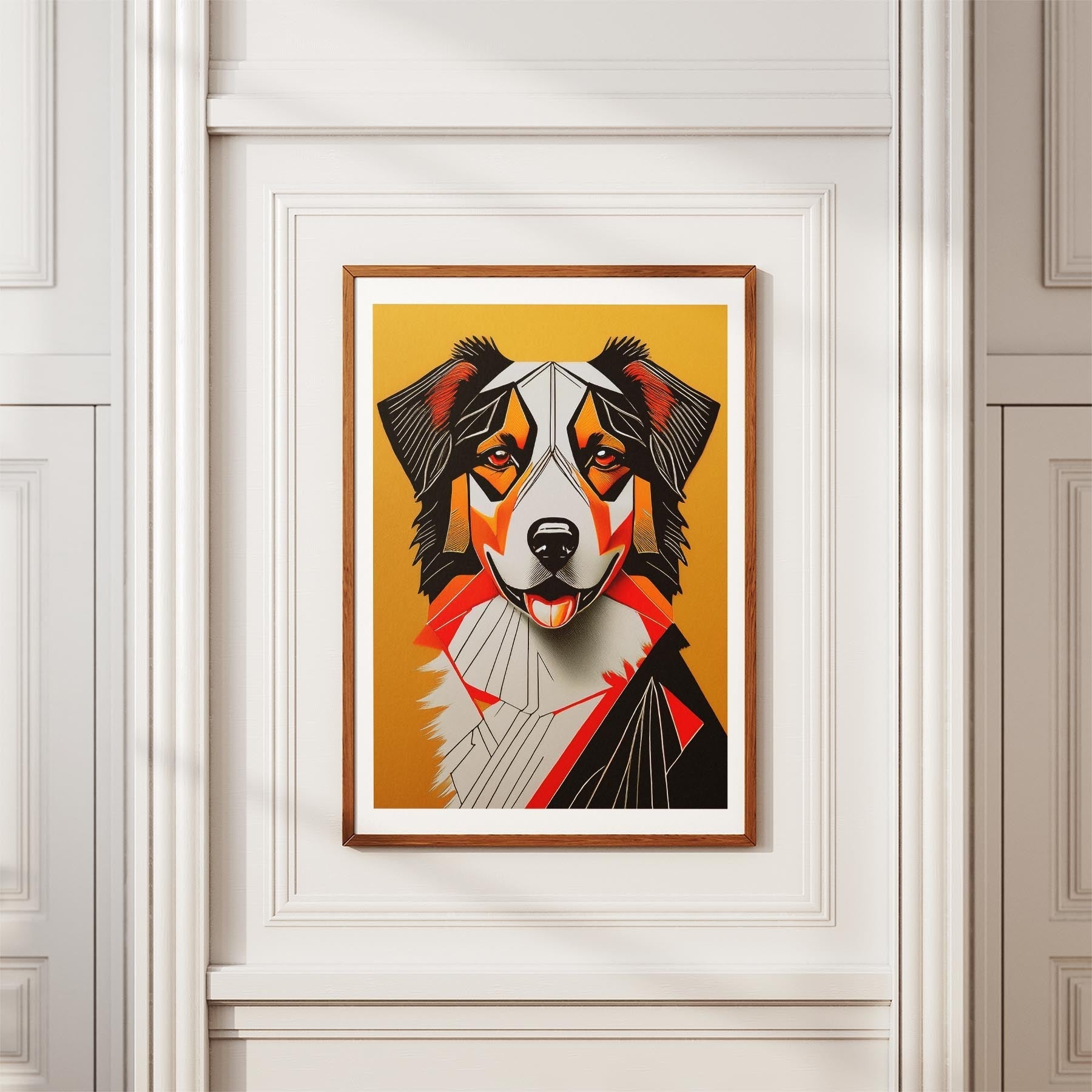 Australian Shepherd Geometric Orange Series image 3