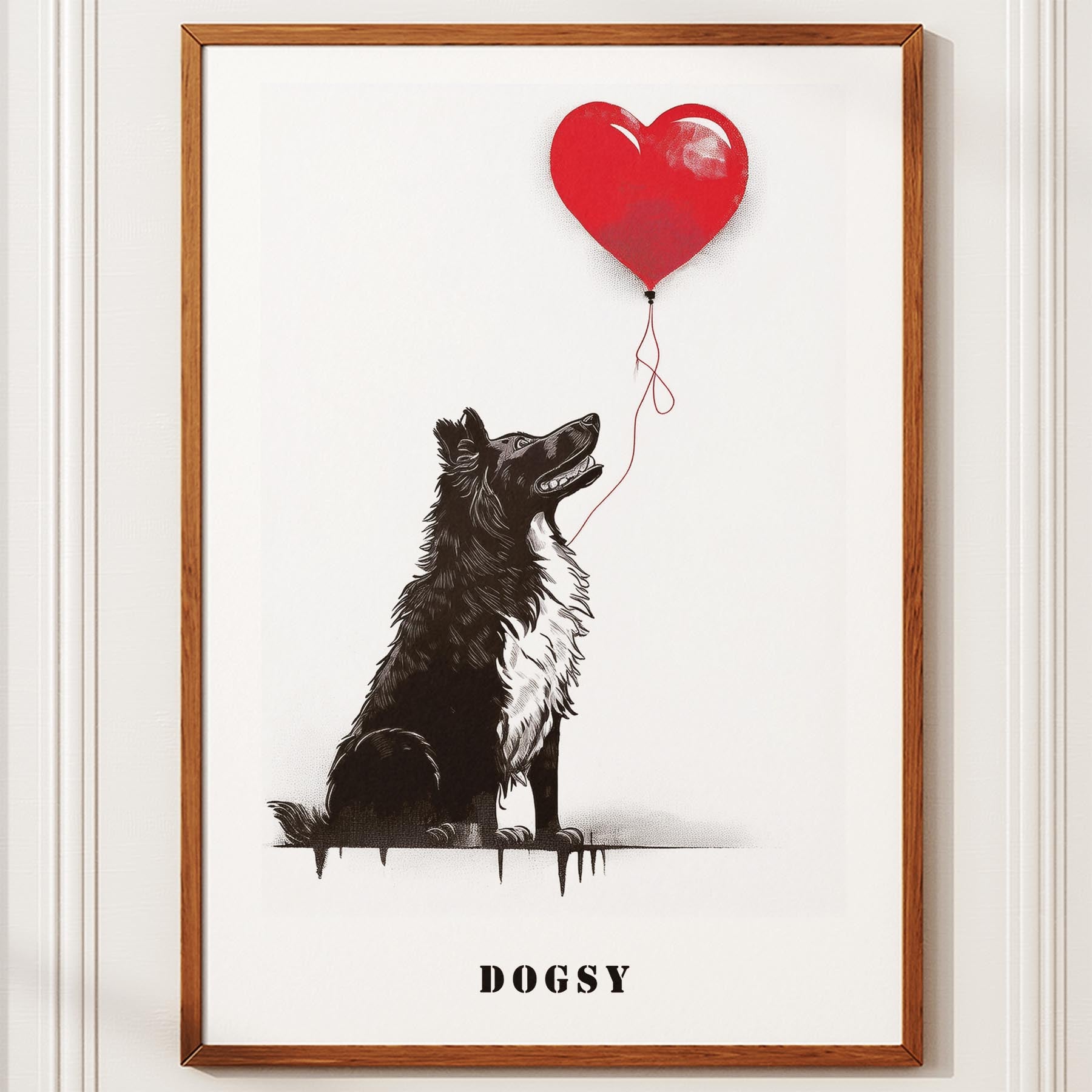 Rough Smooth Collie DOGSY Series inspired by the Art of Banksy with text Dogsy image 10