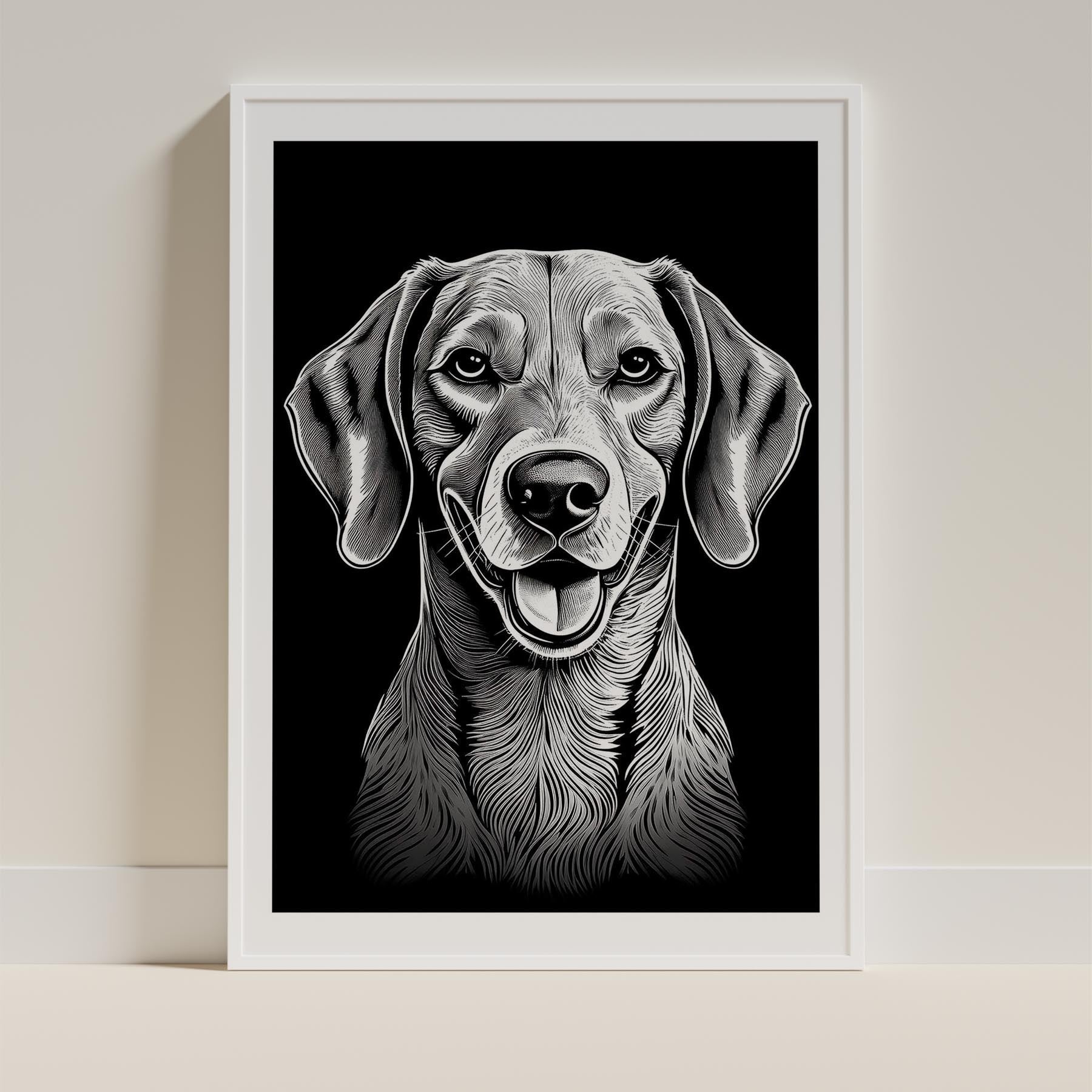 Hungarian Vizsla Line Dog Series in Black and White image 9