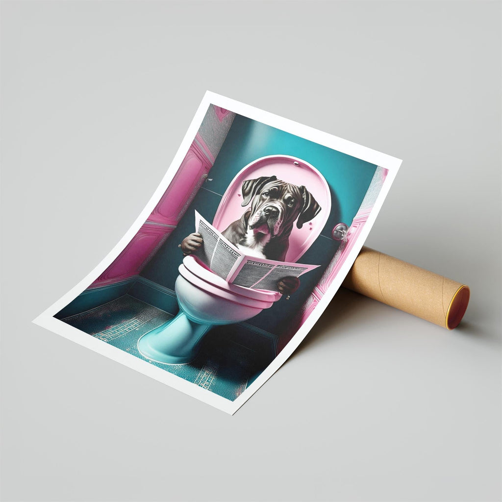 Dogue de Bordeaux Toilet Dogs PInk and Turquise image 6