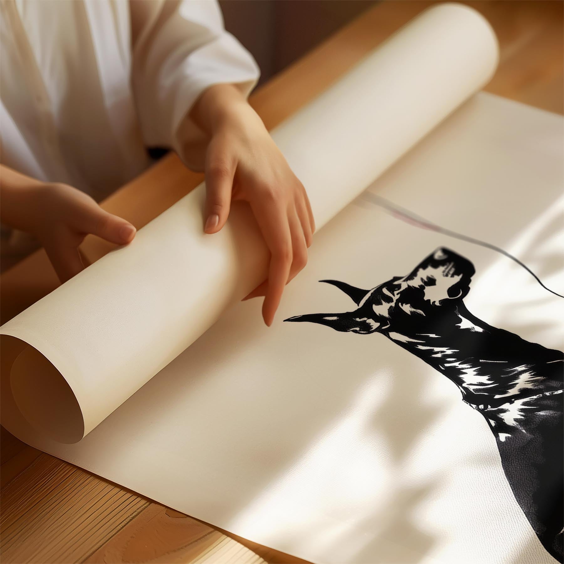 Doberman DOGSY Series inspired by the Art of Banksy with text Dogsy image 1