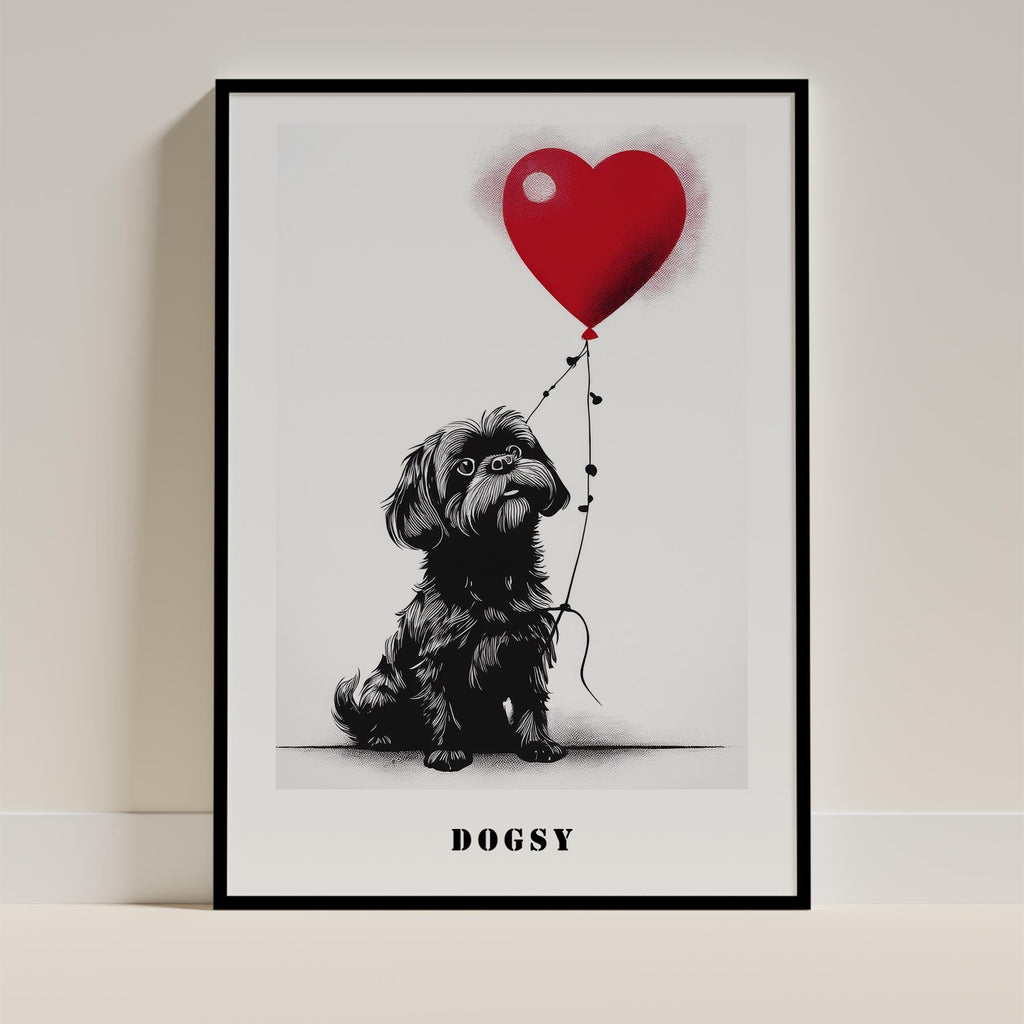 Shih Tzu DOGSY Series inspired by the Art of Banksy with text Dogsy image 0