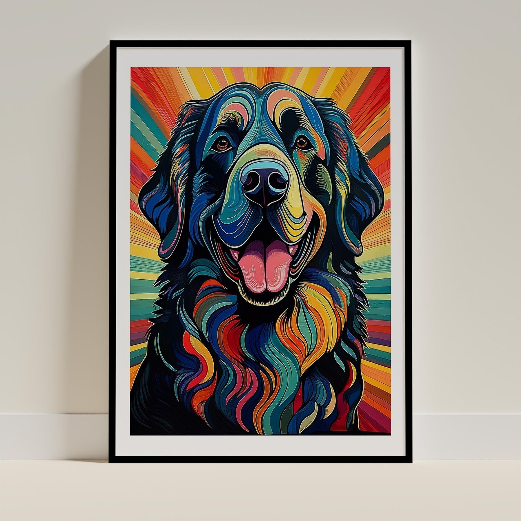 Newfoundland Dog Art Print Unframed Vol 2 | 2 Unique Designs | Wall Art Gift for Dog Lovers | Dogsy & Co