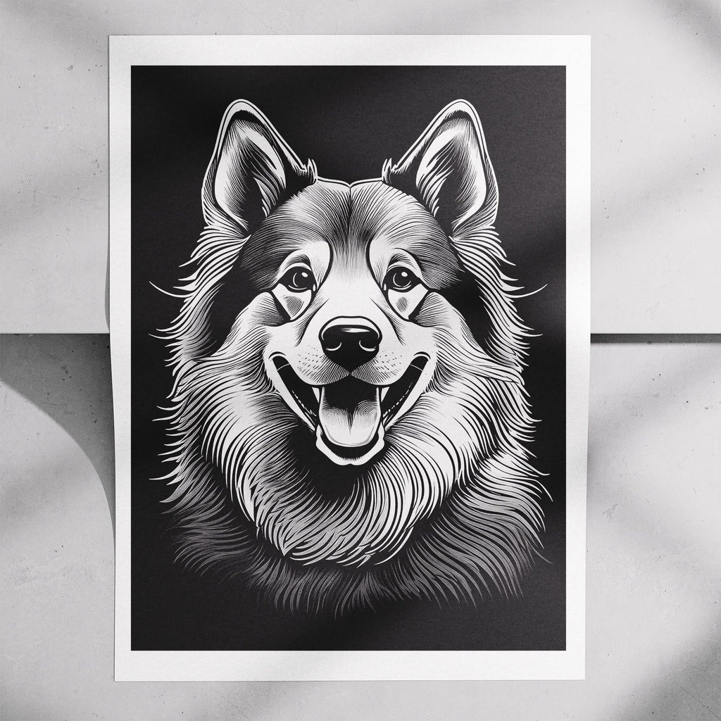 Samoyed Line Dog Series in Black and White image 7