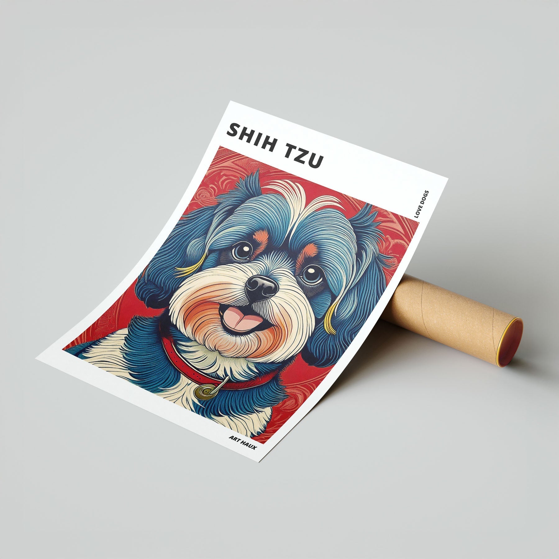 Shih Tzu Hokusai Japanese Inspired Dog Series with Text image 6