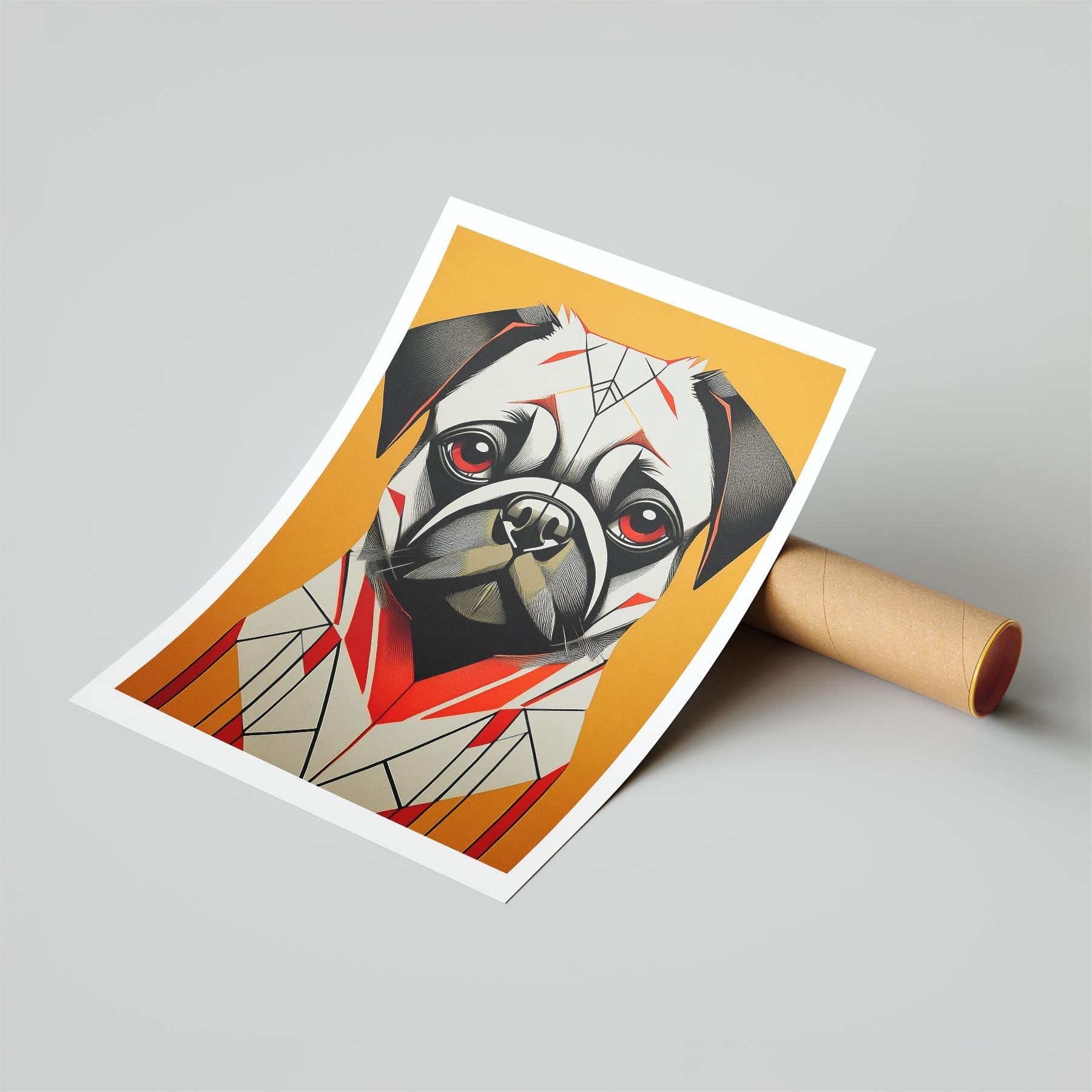 Pug Geometric Orange Series image 6