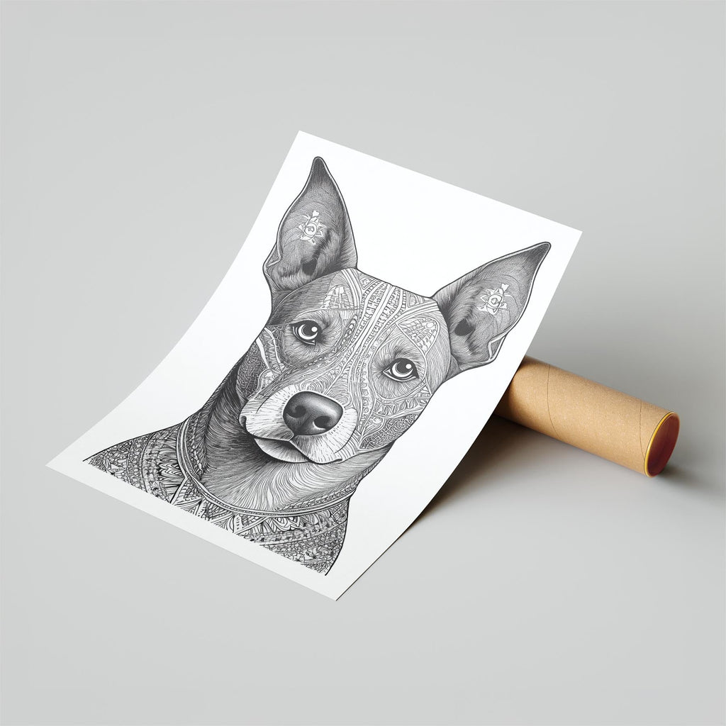 Kelpie Mandala Black and White Dog Series image 6