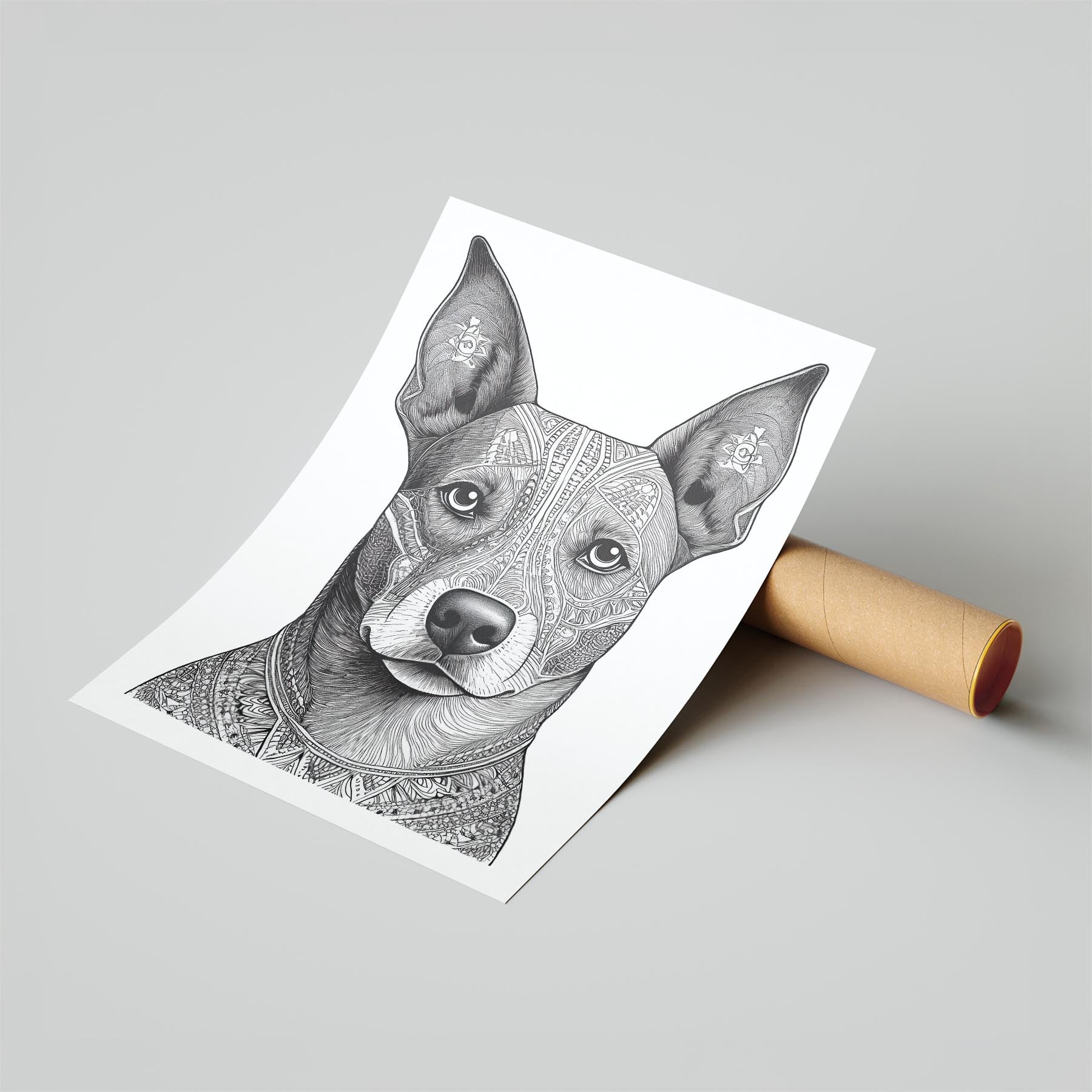 Kelpie Mandala Black and White Dog Series image 6