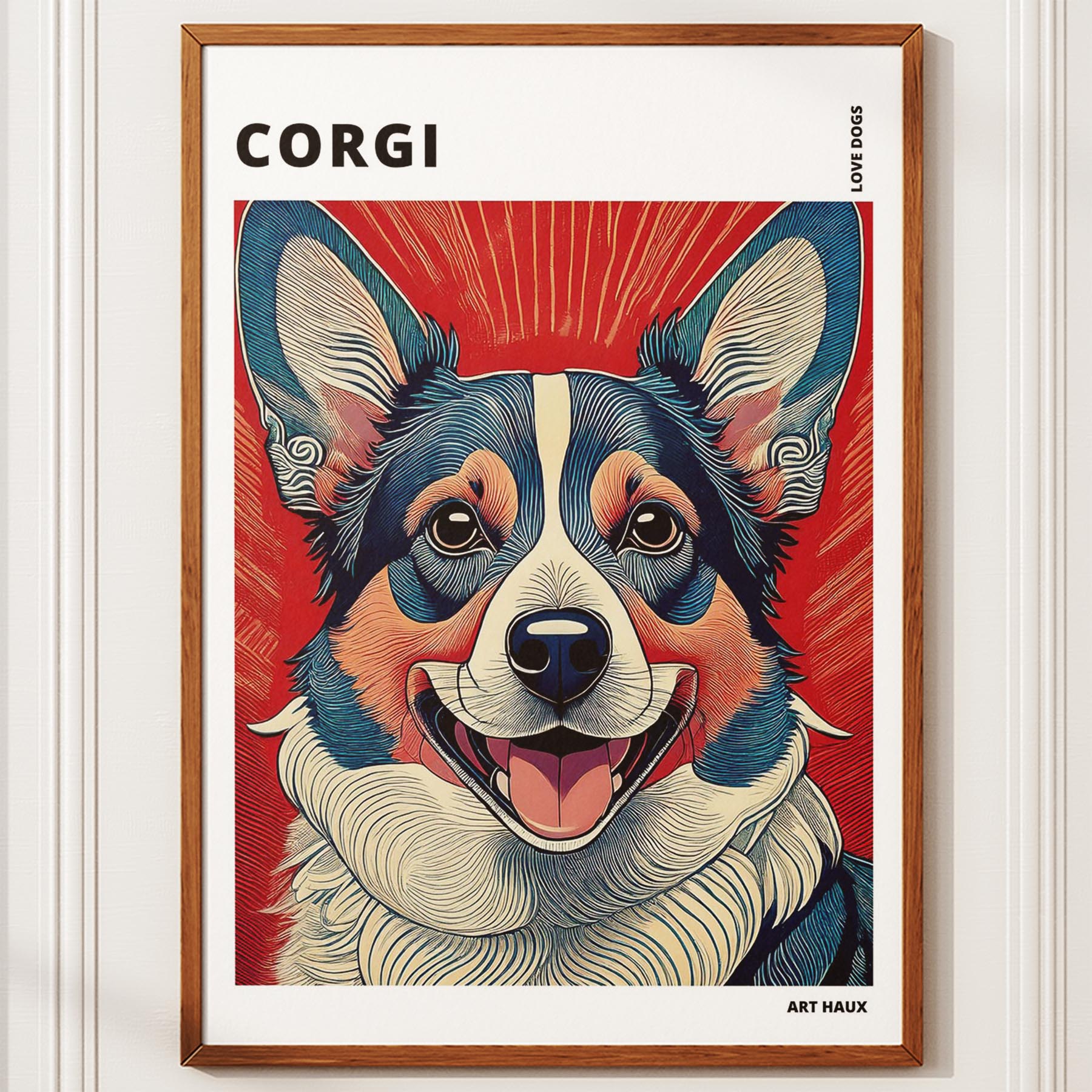 Corgi Hokusai Japanese Inspired Dog Series with Text image 9