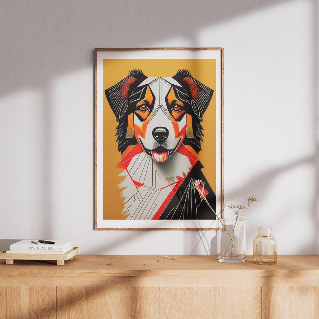 Australian Shepherd Geometric Orange Series image 8