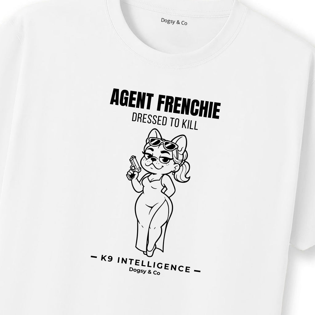 Agent Frenchie Dressed to Kill Tshirt - French Bulldog
