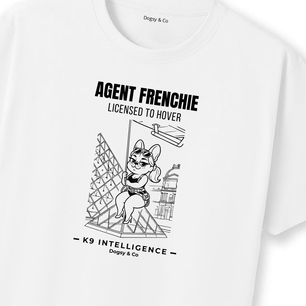 Agent Frenchie Licensed to Hover Tshirt - French Bulldog