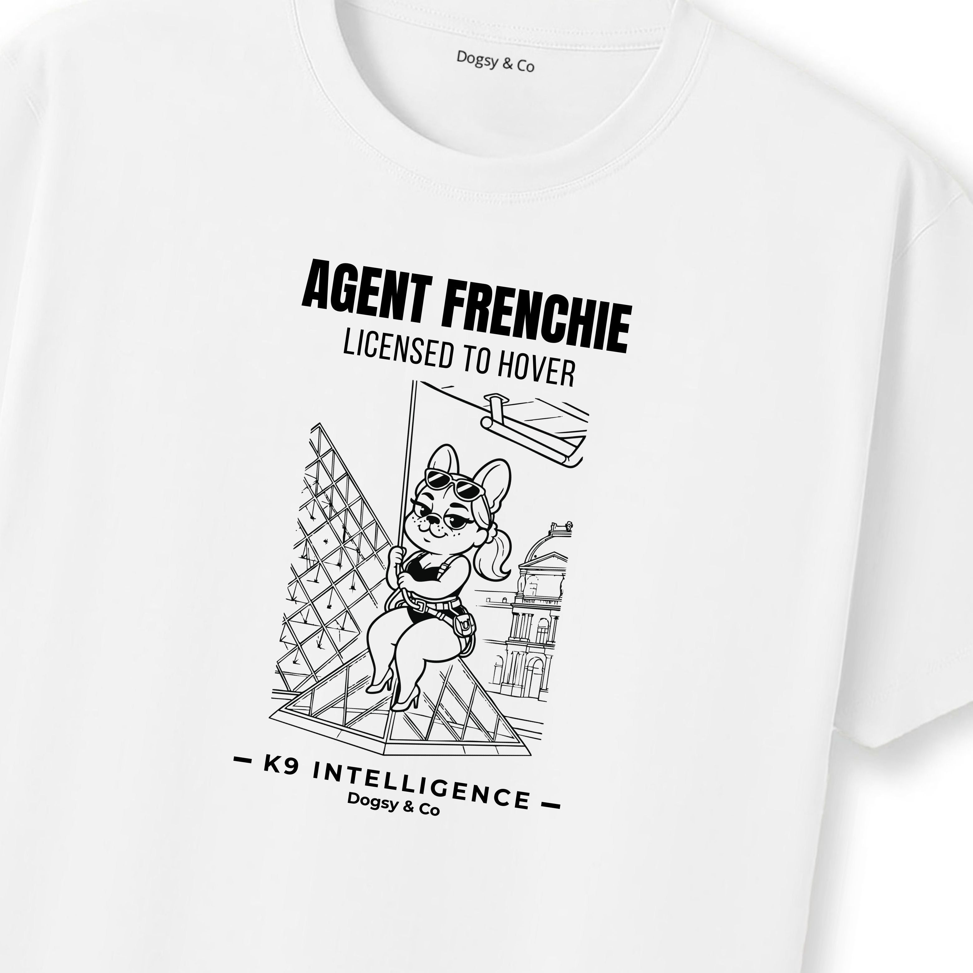 Agent Frenchie Licensed to Hover Tshirt - French Bulldog