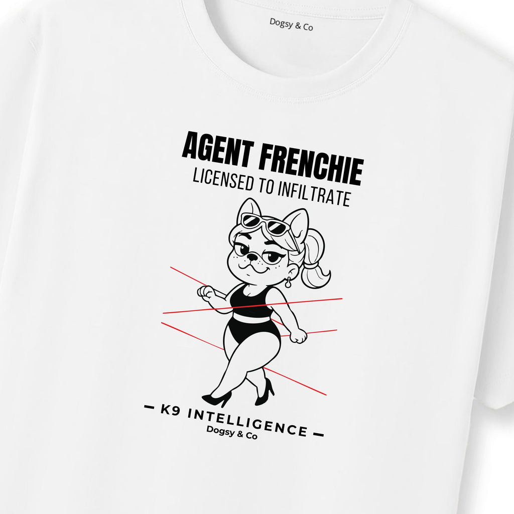 Agent Frenchie Licensed to Infiltrate Tshirt- French Bulldog