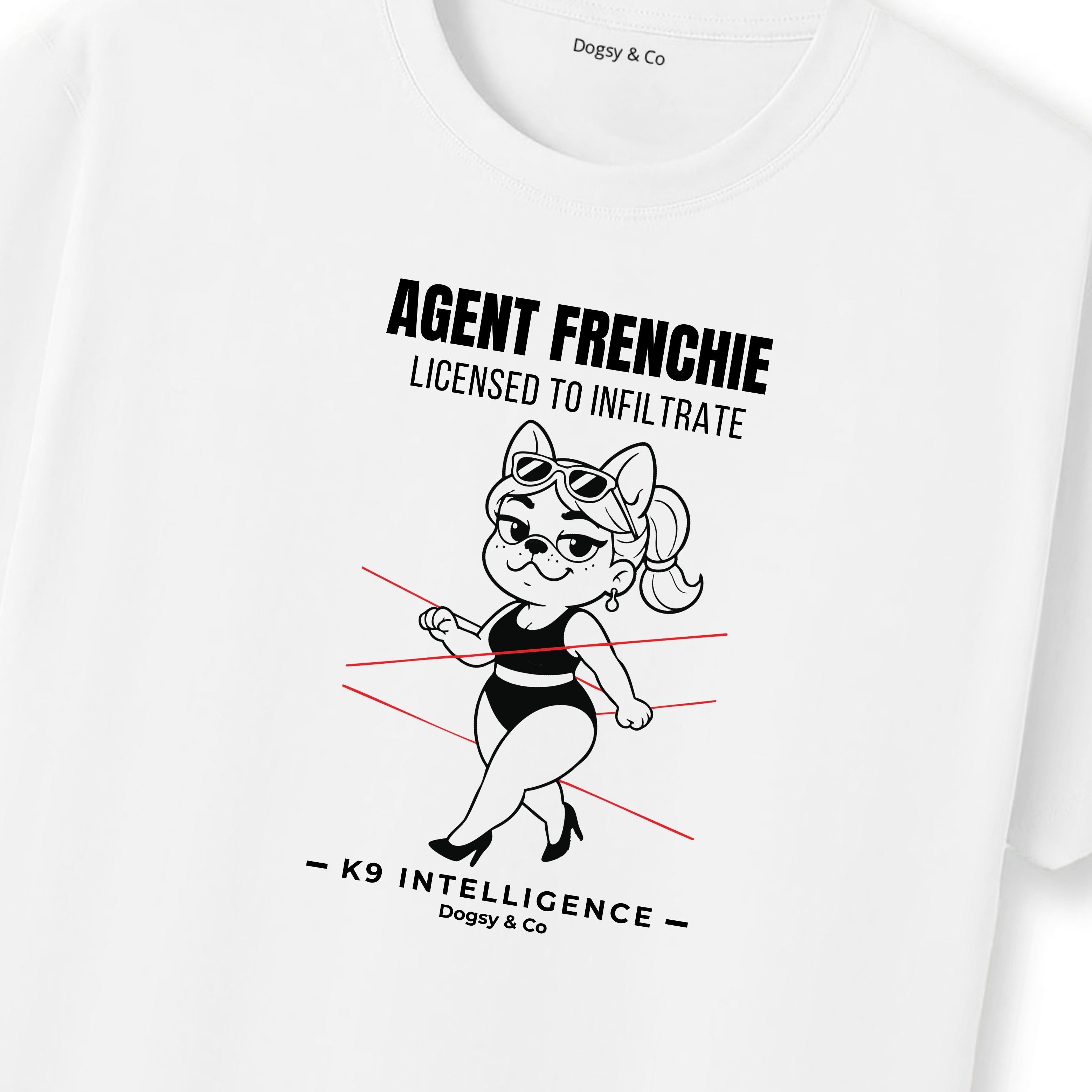 Agent Frenchie Licensed to Infiltrate Tshirt- French Bulldog