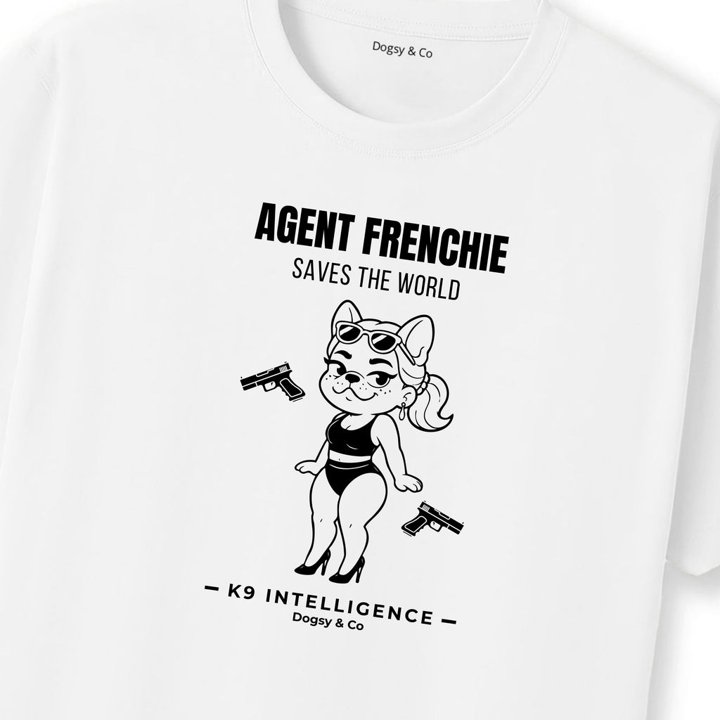 Agent Frenchie Saves The World Tshirt - French Bulldog