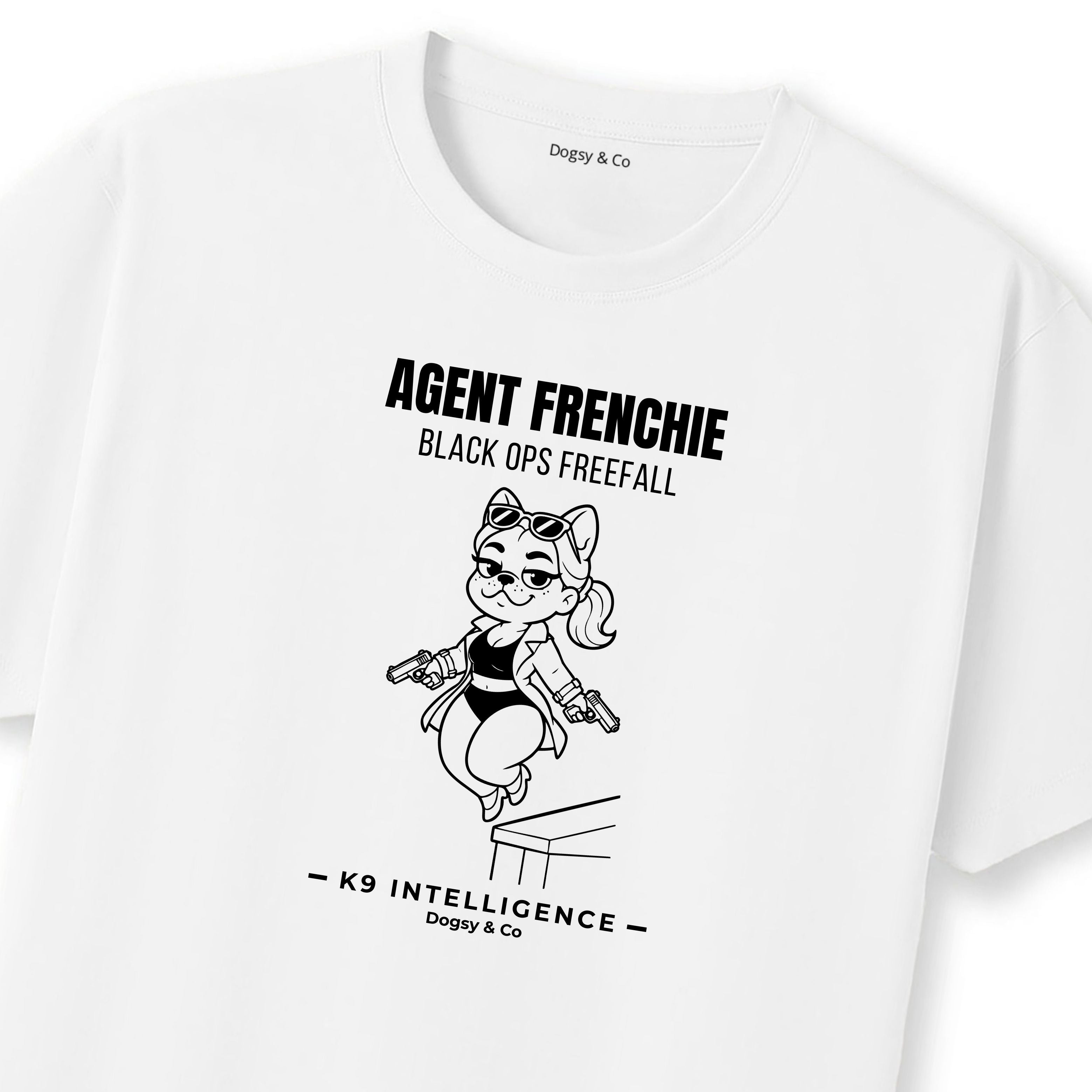 Agent Frenchie Black Ops Free Fall Tshirt - French Bulldog