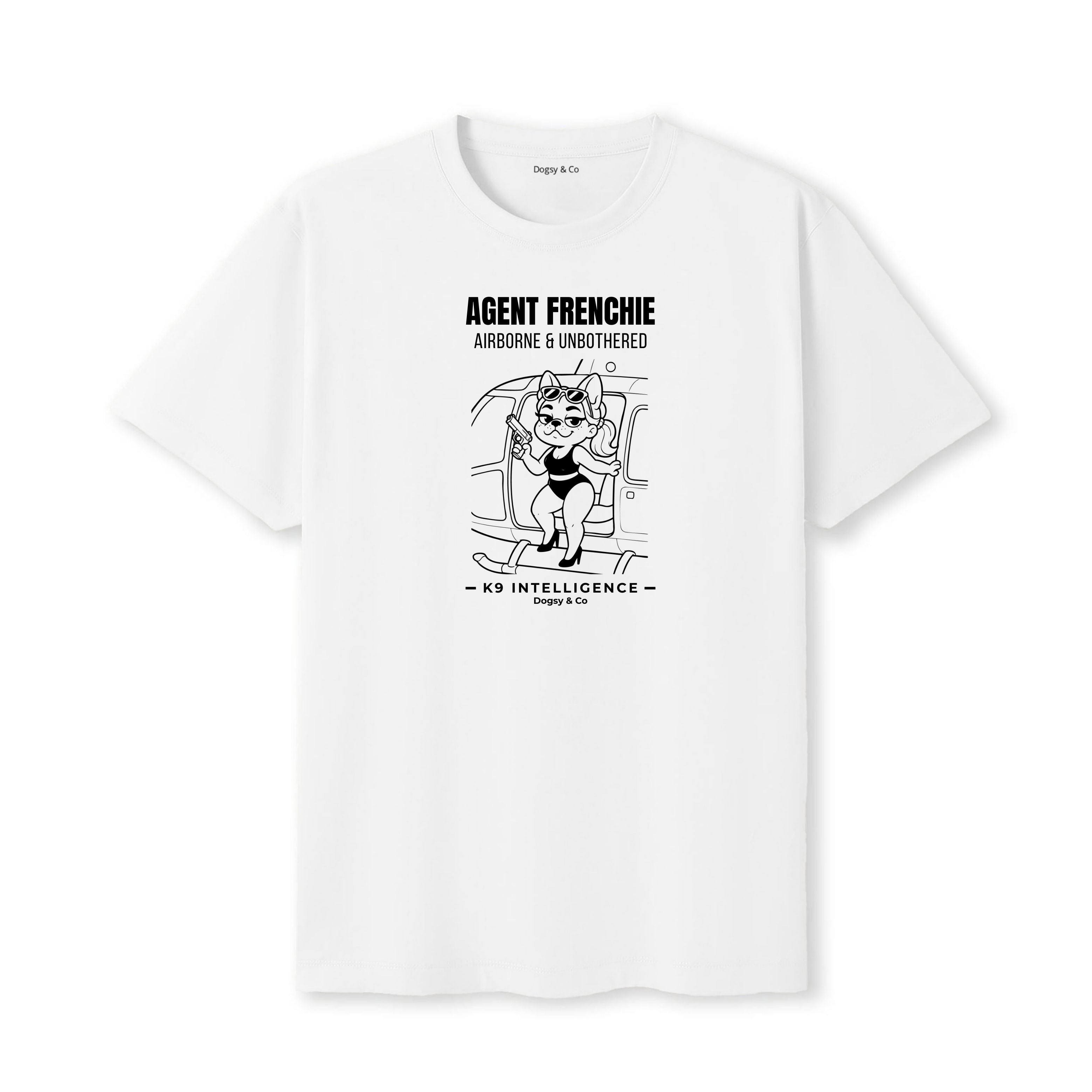 Agent Frenchie Airborne & Unbothered Tshirt- French Bulldog