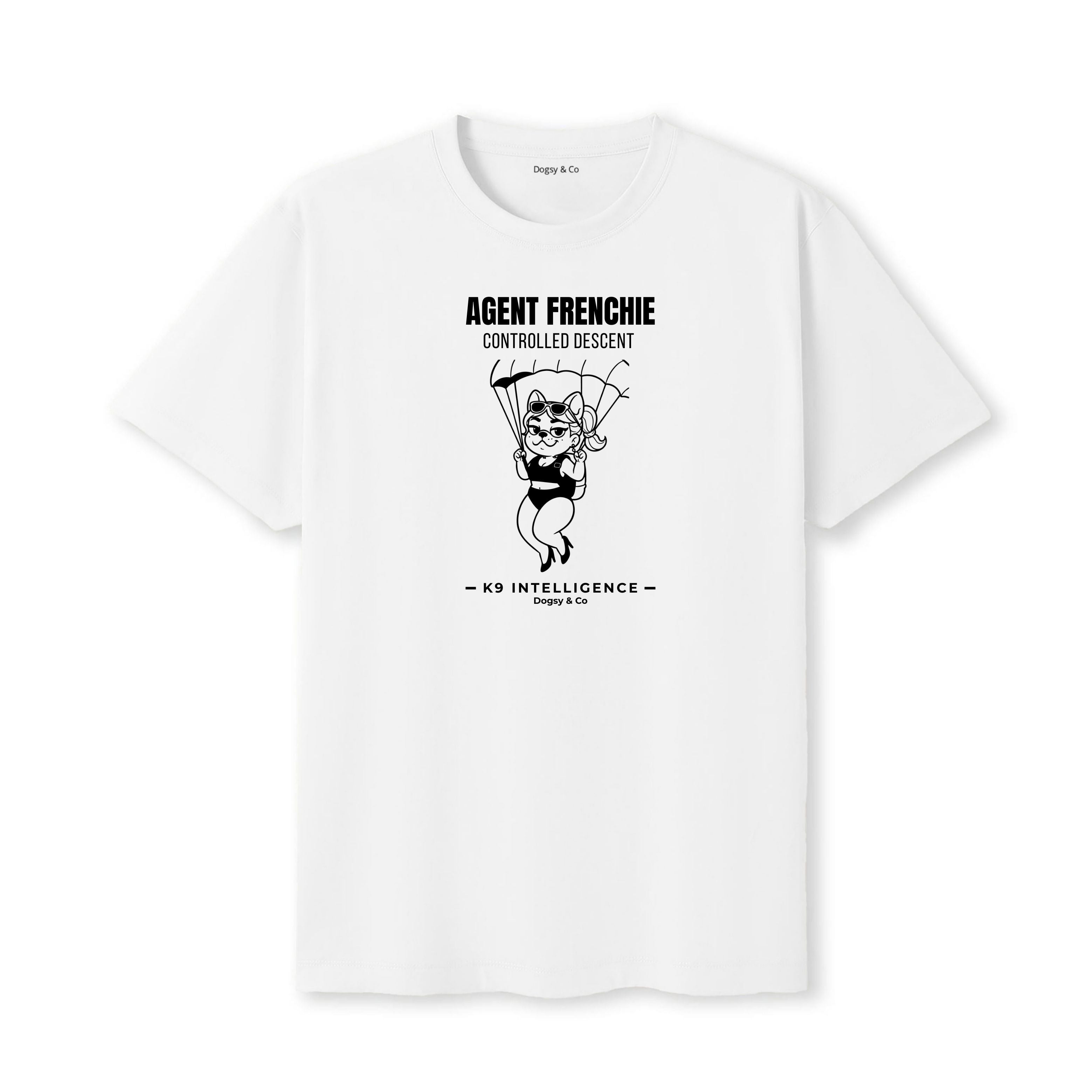 Agent Frenchie Controlled Descent Tshirt- French Bulldog