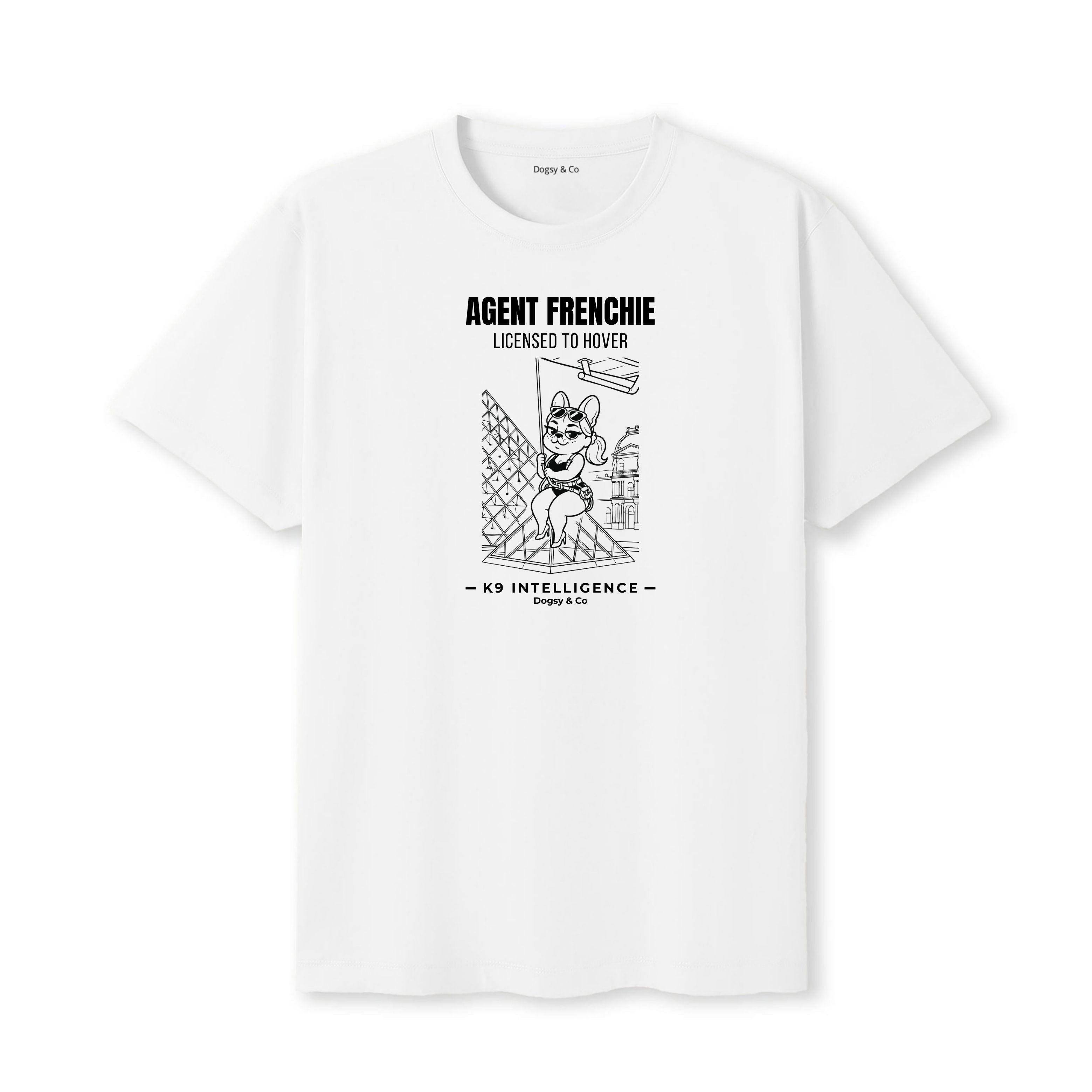 Agent Frenchie Licensed to Hover Tshirt - French Bulldog