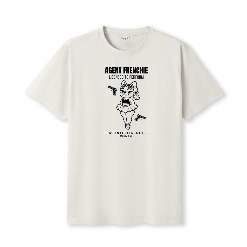 Agent Frenchie Licensed to Perform Tshirt- French Bulldog