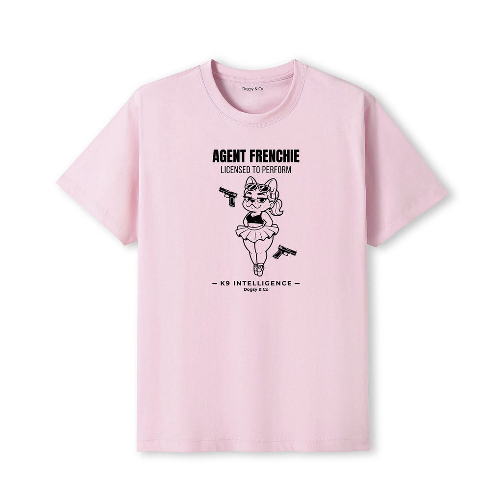 Agent Frenchie Licensed to Perform Tshirt- French Bulldog