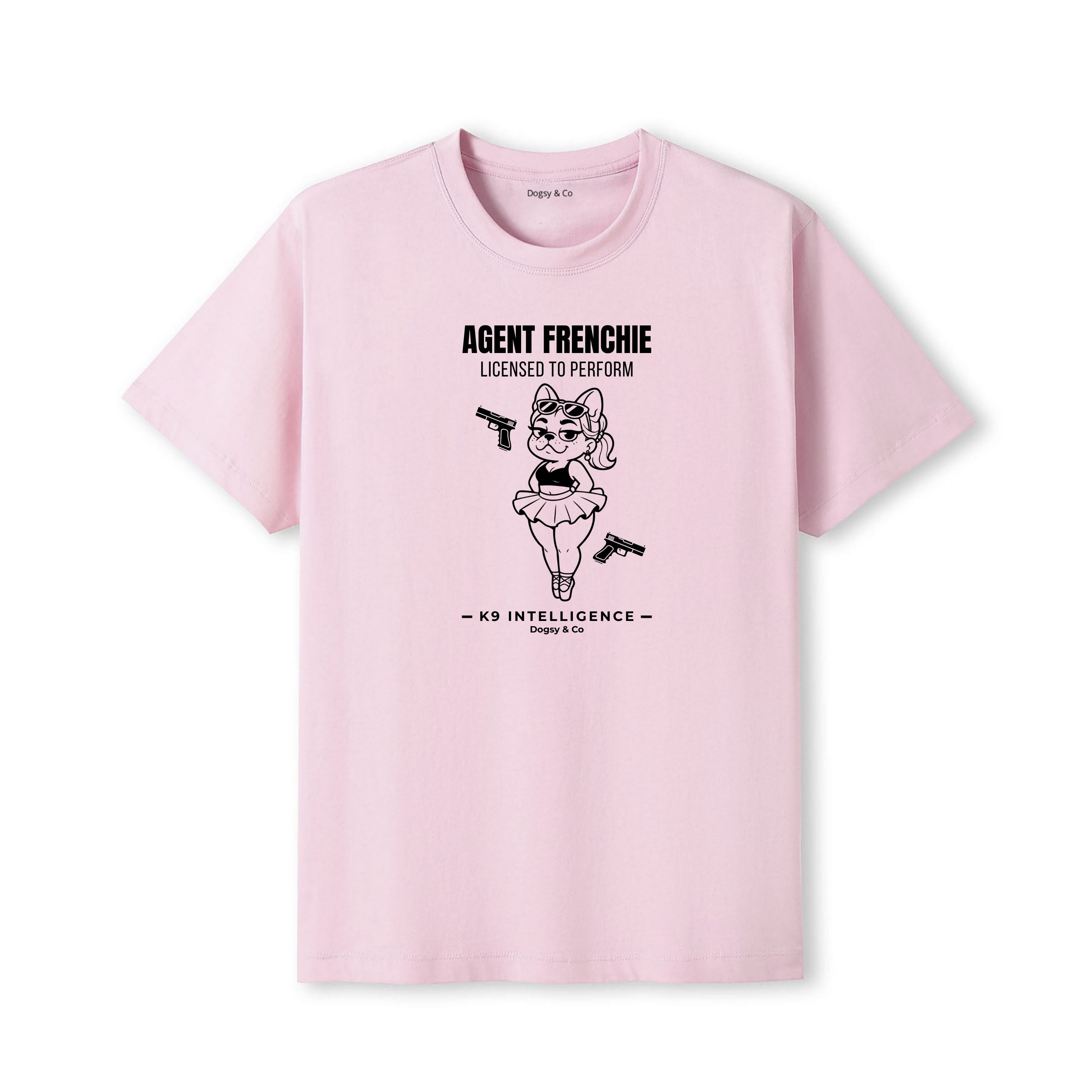 Agent Frenchie Licensed to Perform Tshirt- French Bulldog