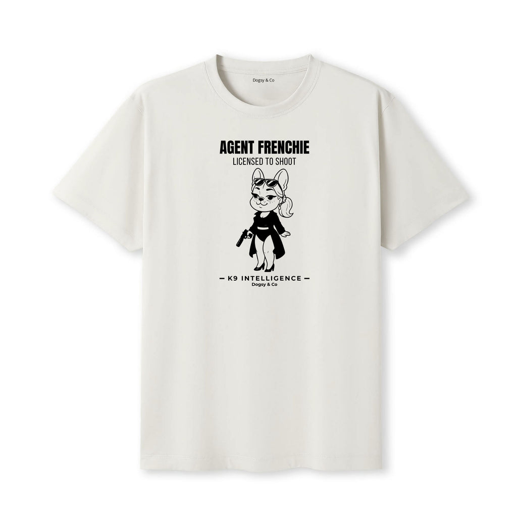 Agent Frenchie Licensed to Shoot Tshirt- French Bulldog