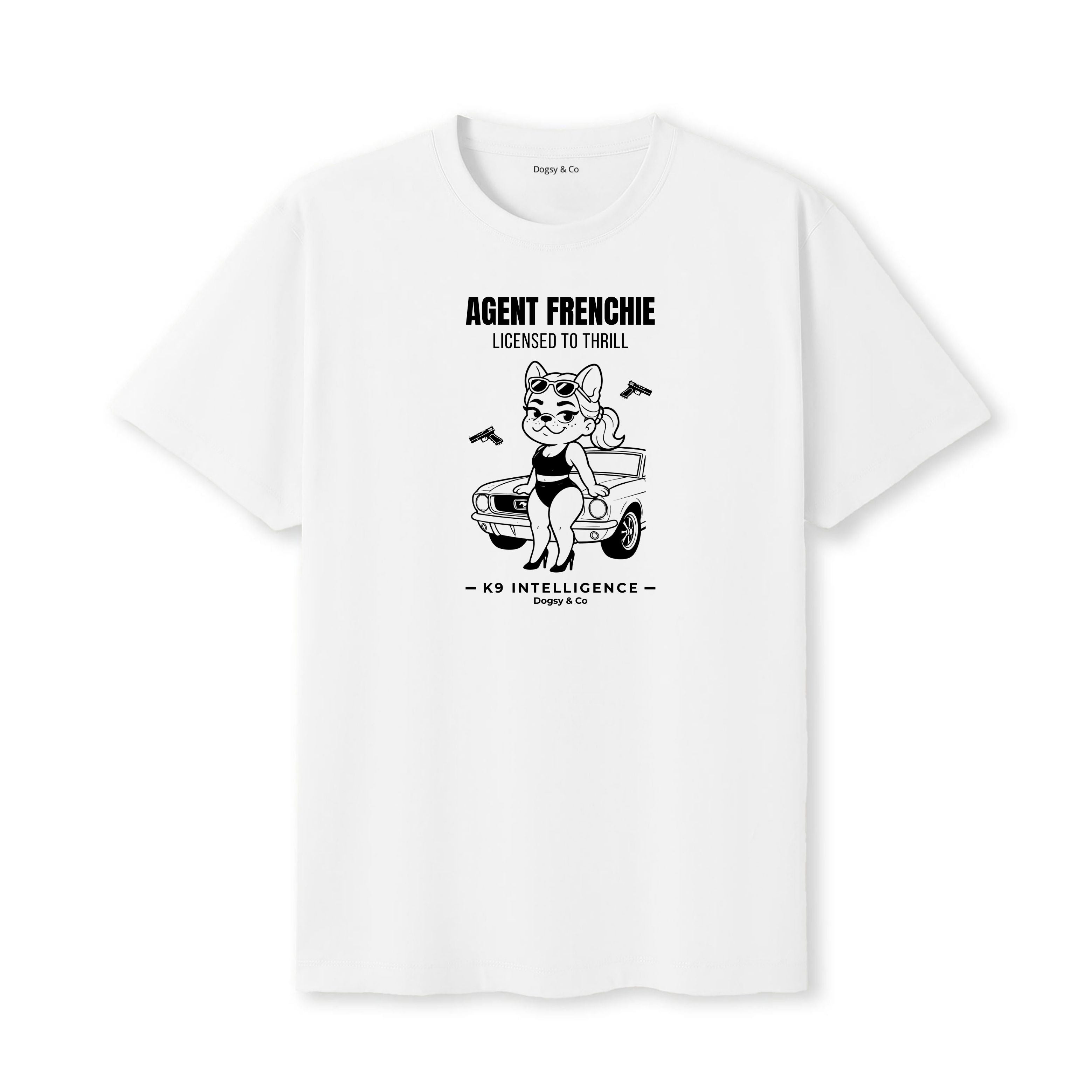 Agent Frenchie Licensed to Thrill Tshirt- French Bulldog