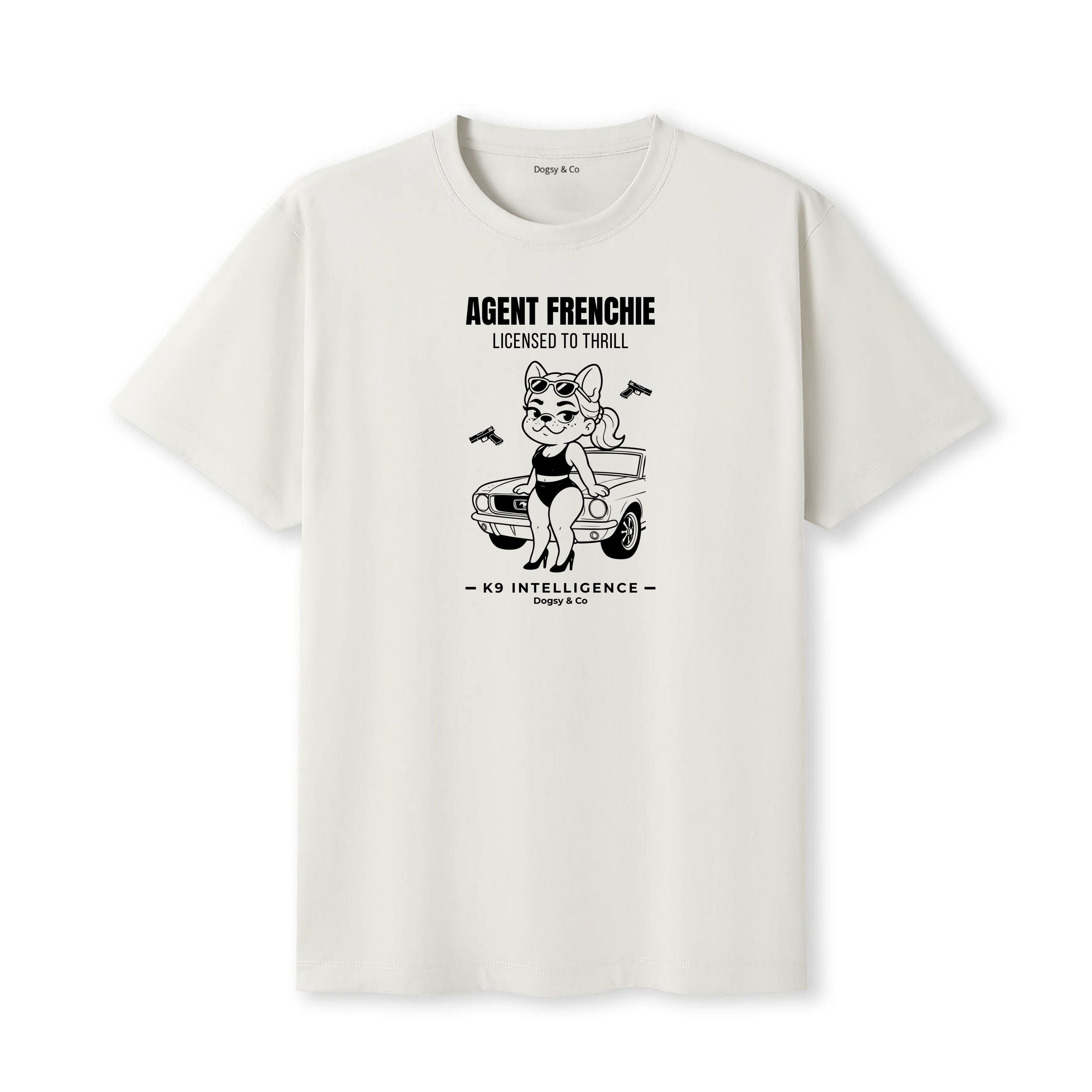 Agent Frenchie Licensed to Thrill Tshirt- French Bulldog
