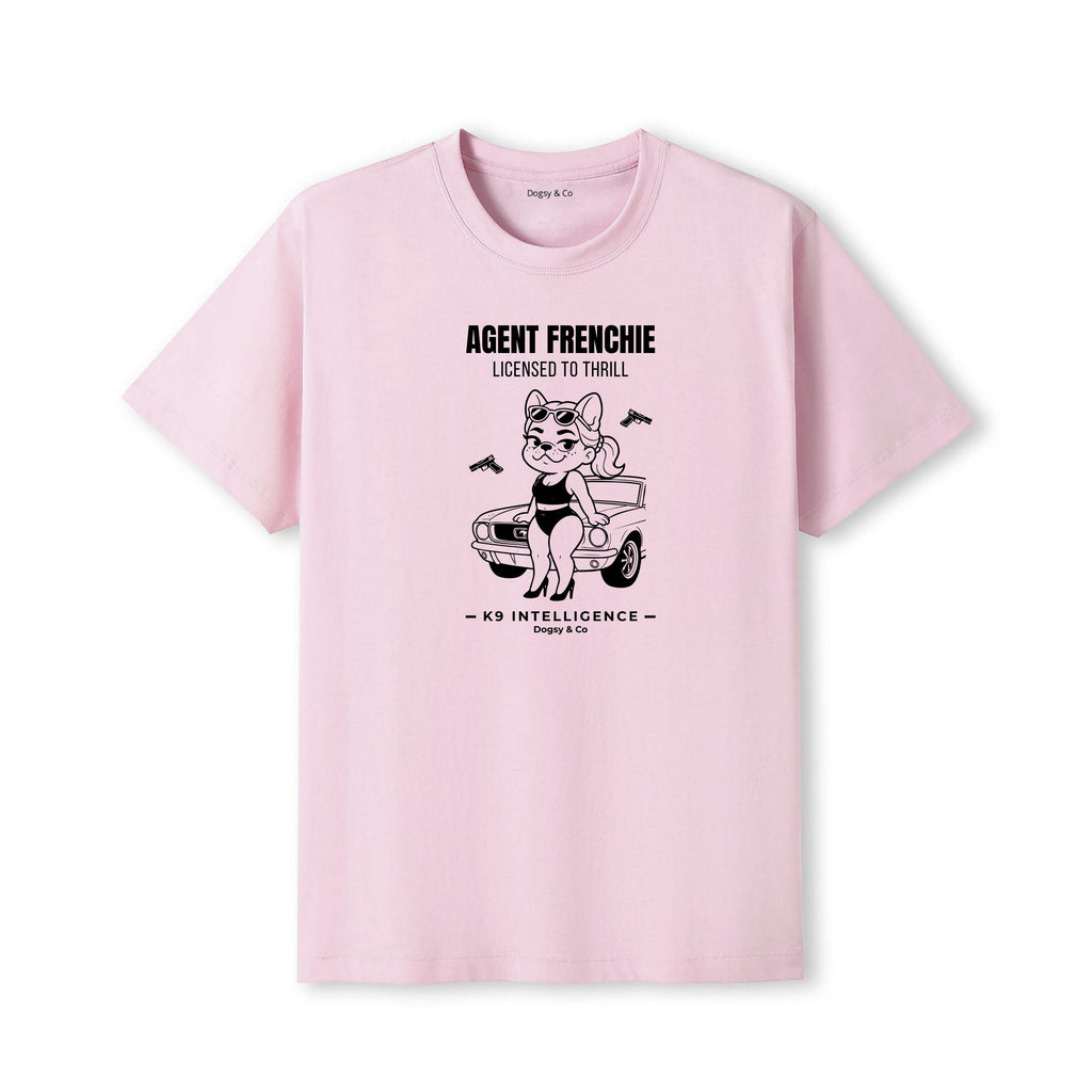 Agent Frenchie Licensed to Thrill Tshirt- French Bulldog