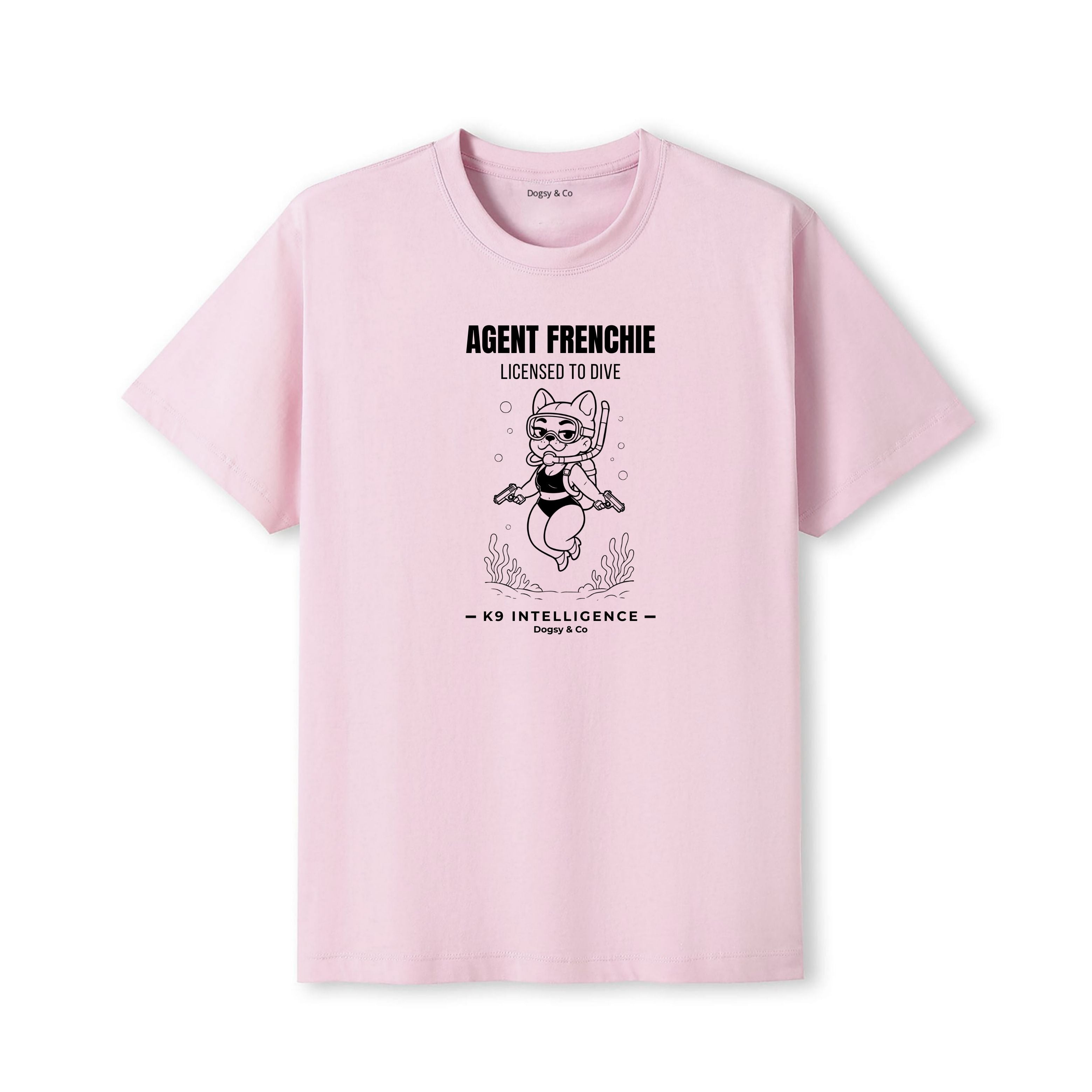 Agent Frenchie Licensed to Dive Tshirt - French Bulldog