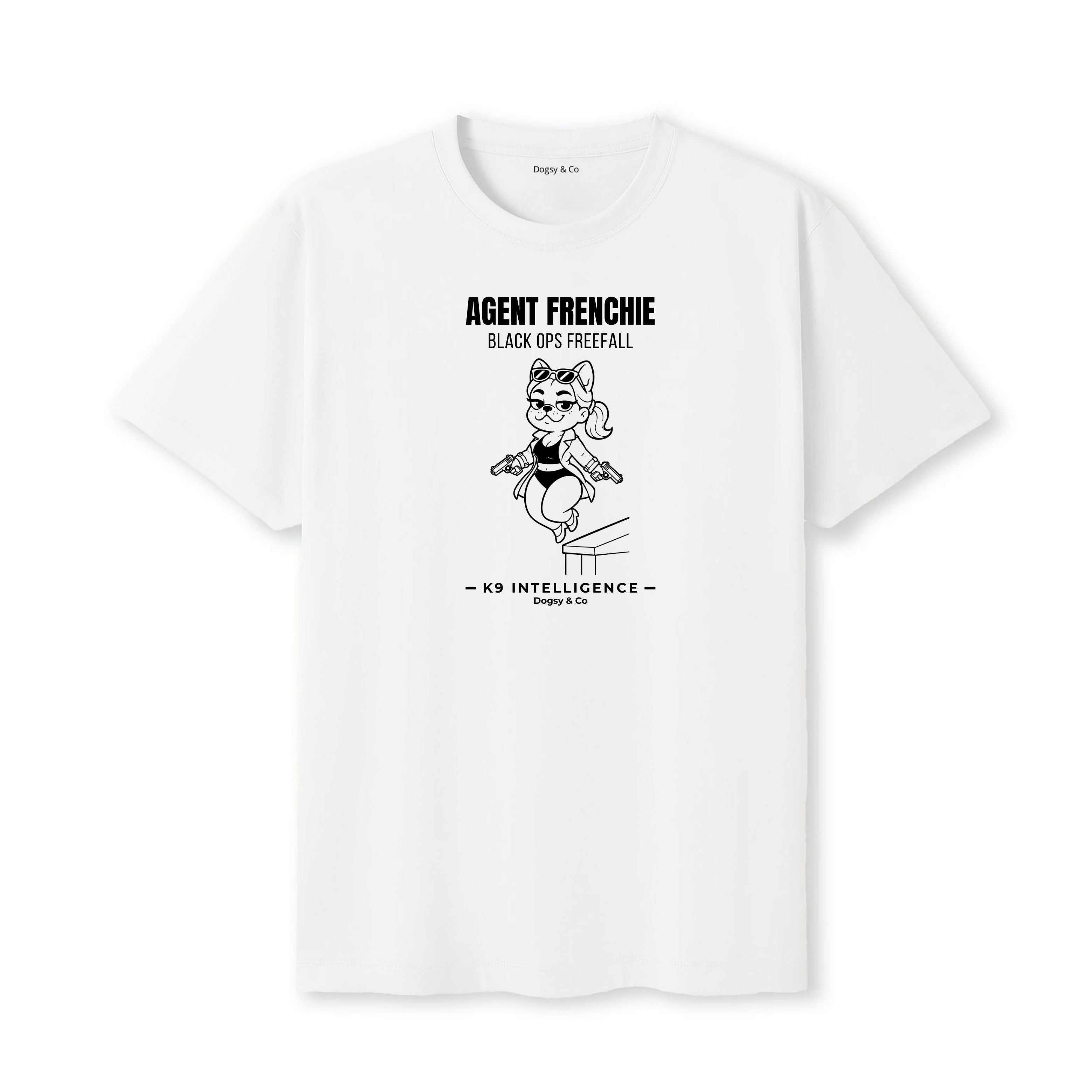 Agent Frenchie Black Ops Free Fall Tshirt - French Bulldog
