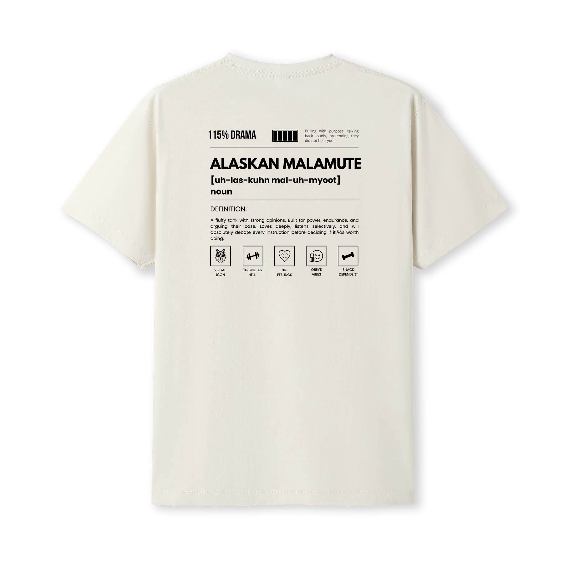 Alaskan Malamute Dog Attitude Tshirt Funny Breed Definition Tee