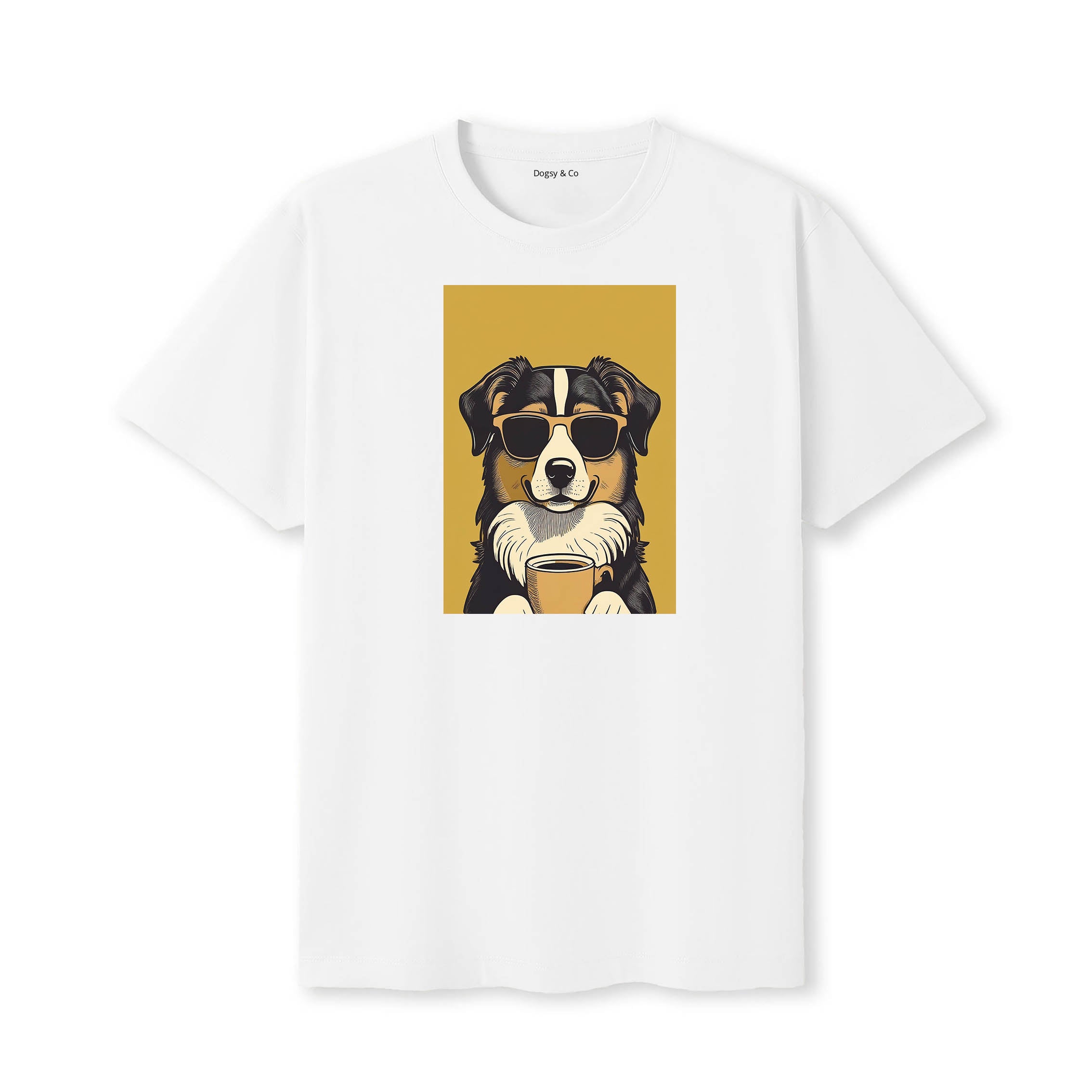 Australian Shepherd Coffee Dog T-Shirt White
