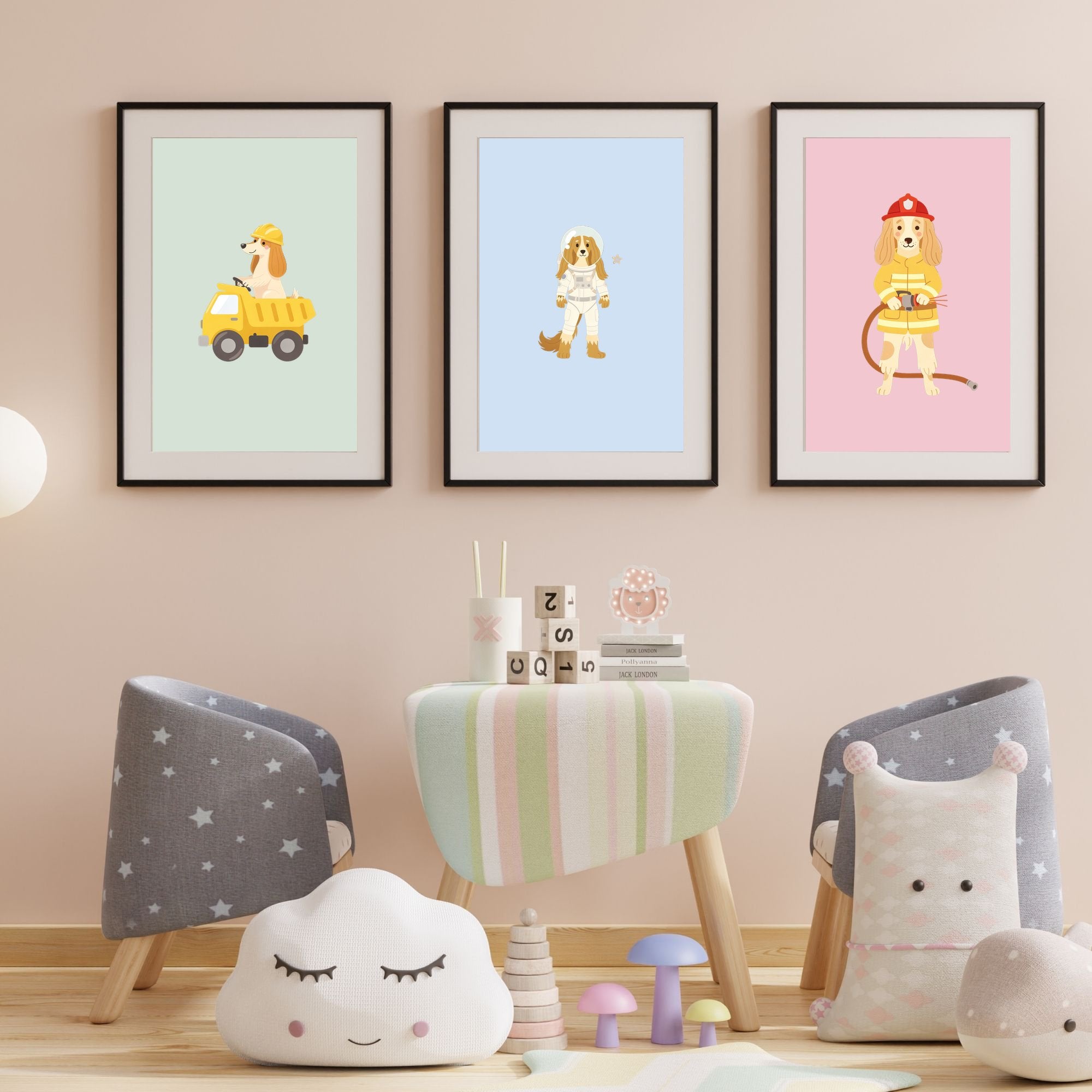 Afghan Hound Kids Nursery Wall Art Print Bundle — 22 Dog Costume Designs, 5 Colours, 6 Print Sizes | Digital Download