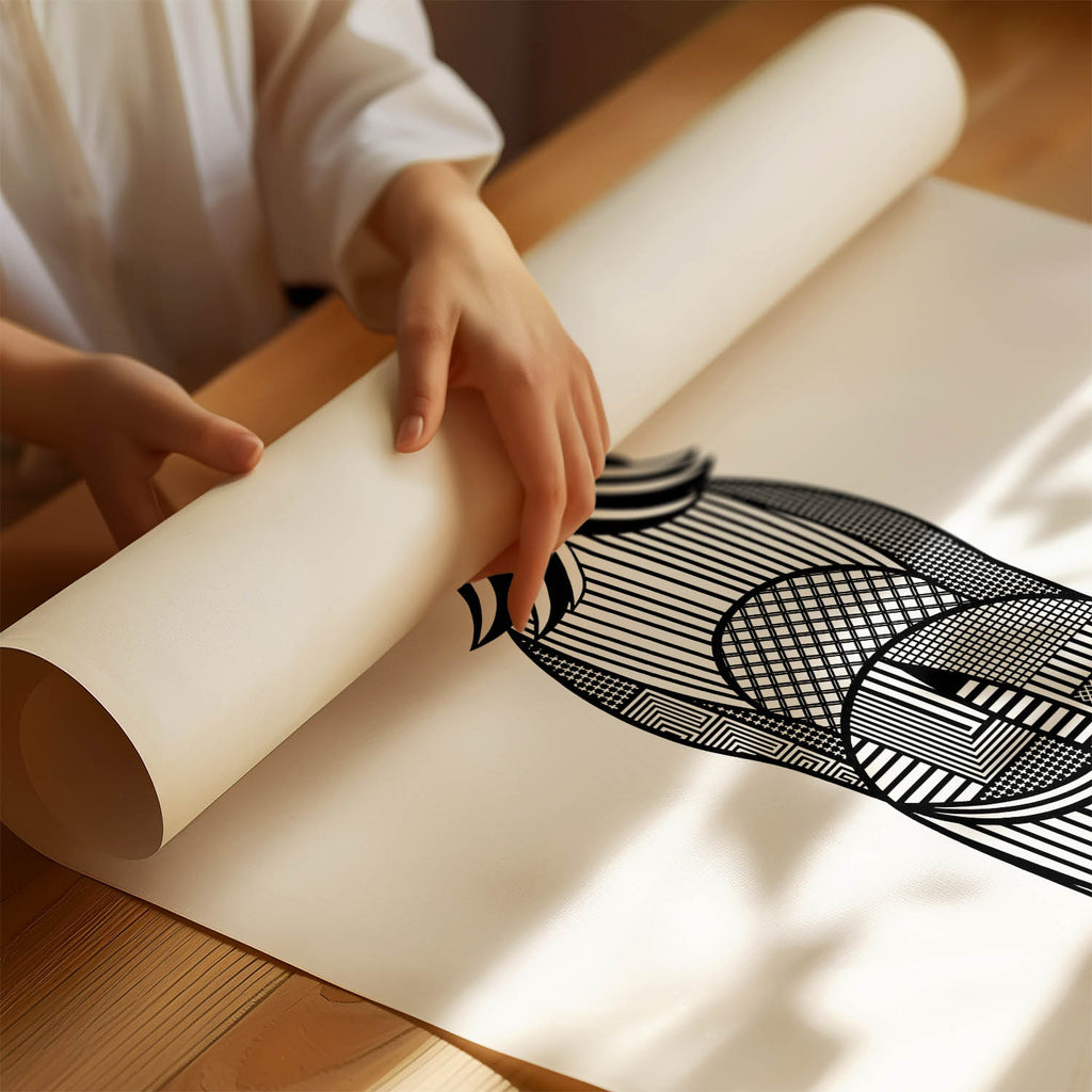 Afghan Hound Geometric Line Art mockup