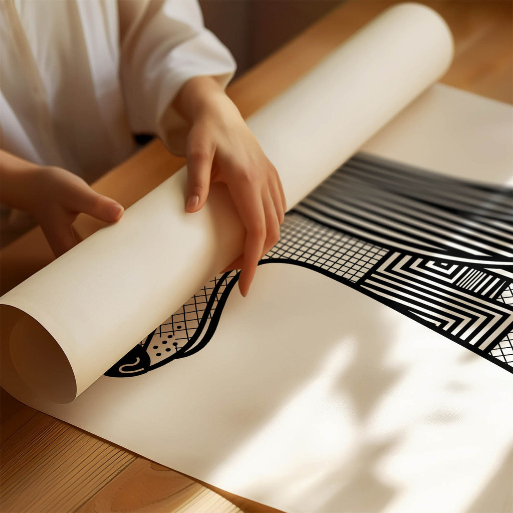 Afghan Hound Geometric Line Art mockup